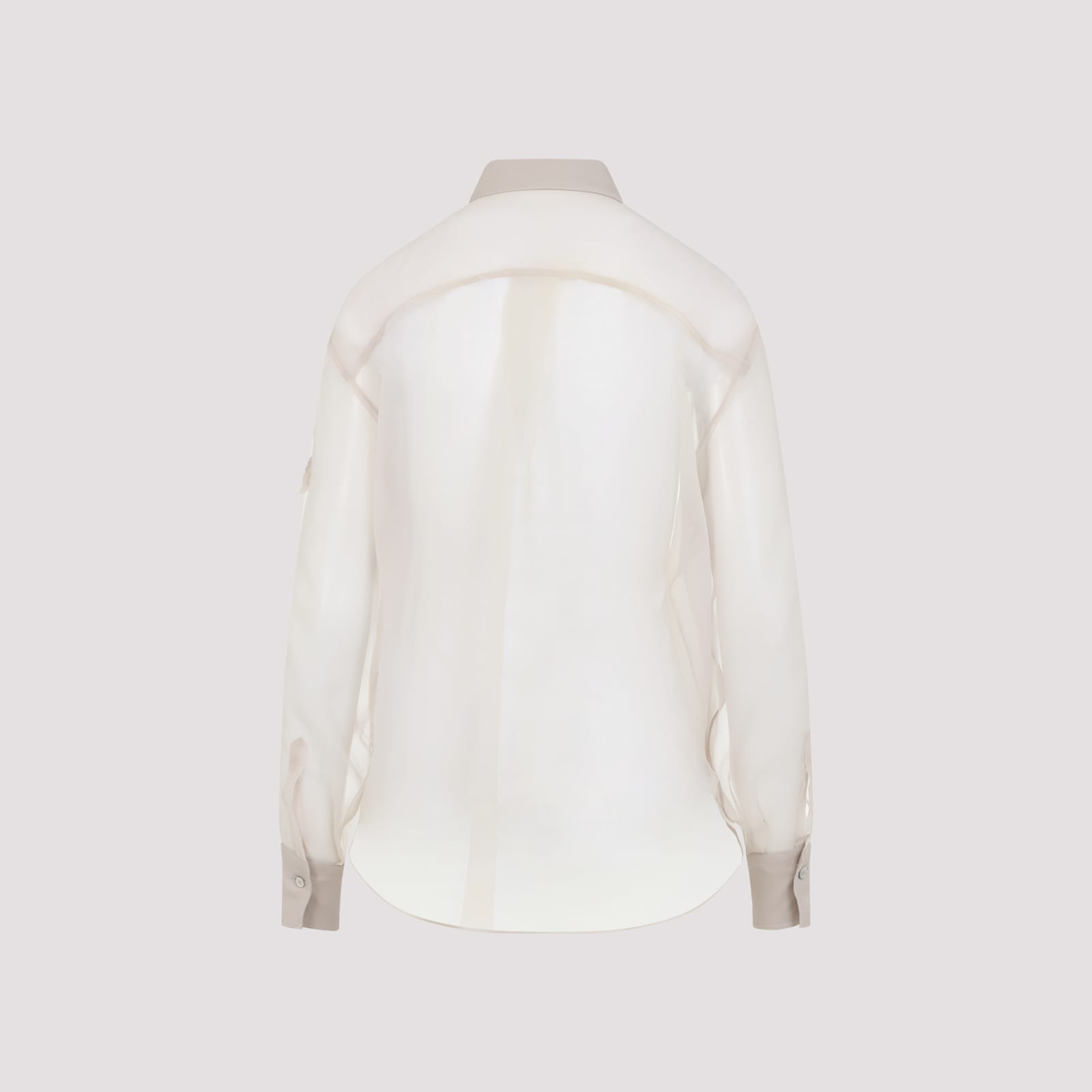 BRUNELLO CUCINELLI ORGANZA EMBROIDERED SHIRT