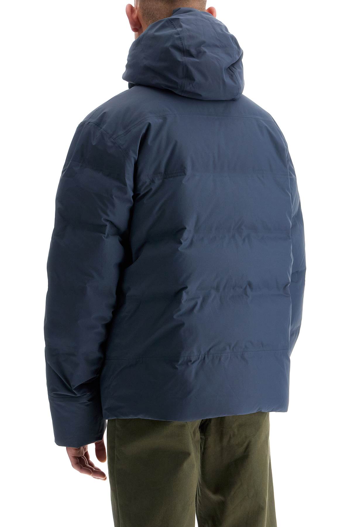 Shop Patagonia Jackson Glacier Hooded Down Jacket In Smolder Blue (blue)