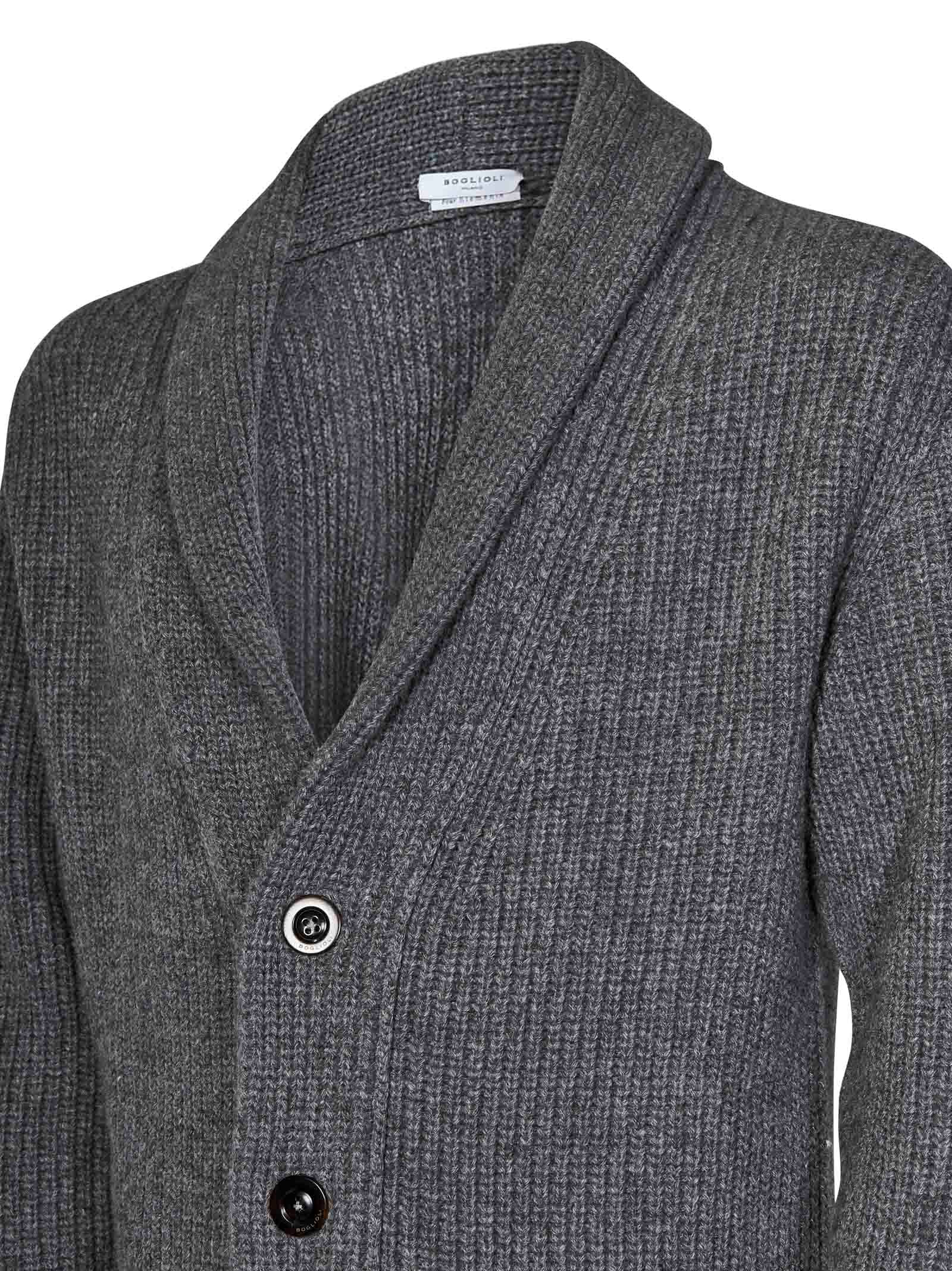 Shop Boglioli Cardigan In Grey