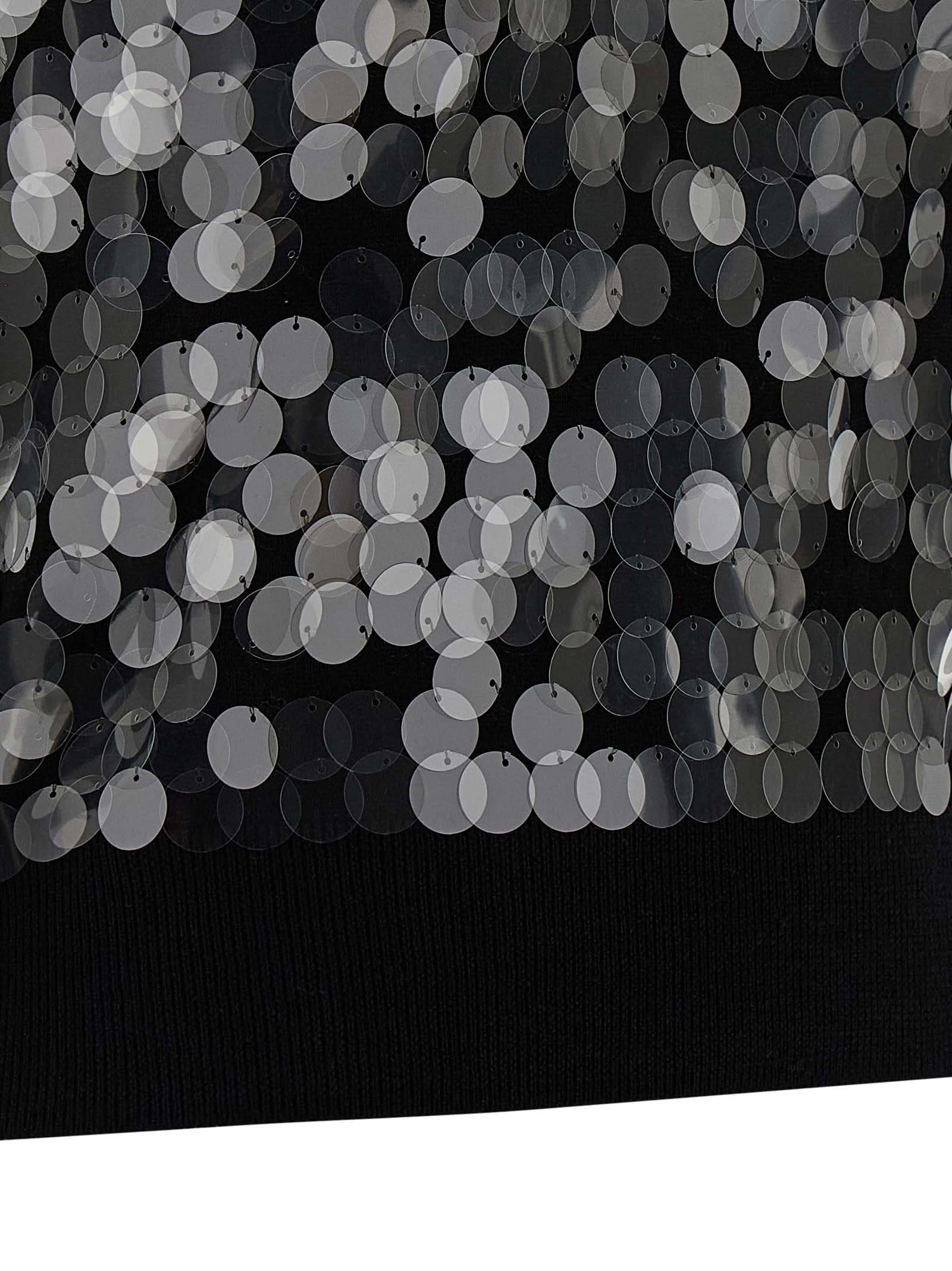 Max Mara Sequin-embellished Short-sleeve T-shirt In Black