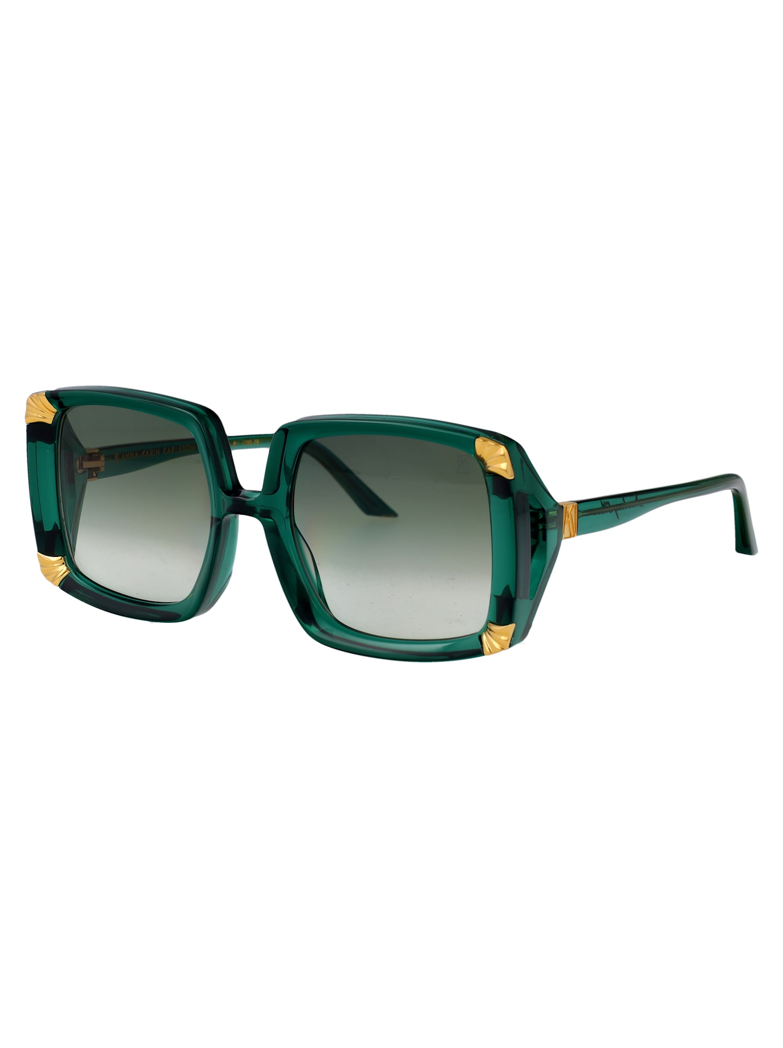 Anna-karin Karlsson Anna Karin Karlsson Emerald Acetate Sunglasses In Green
