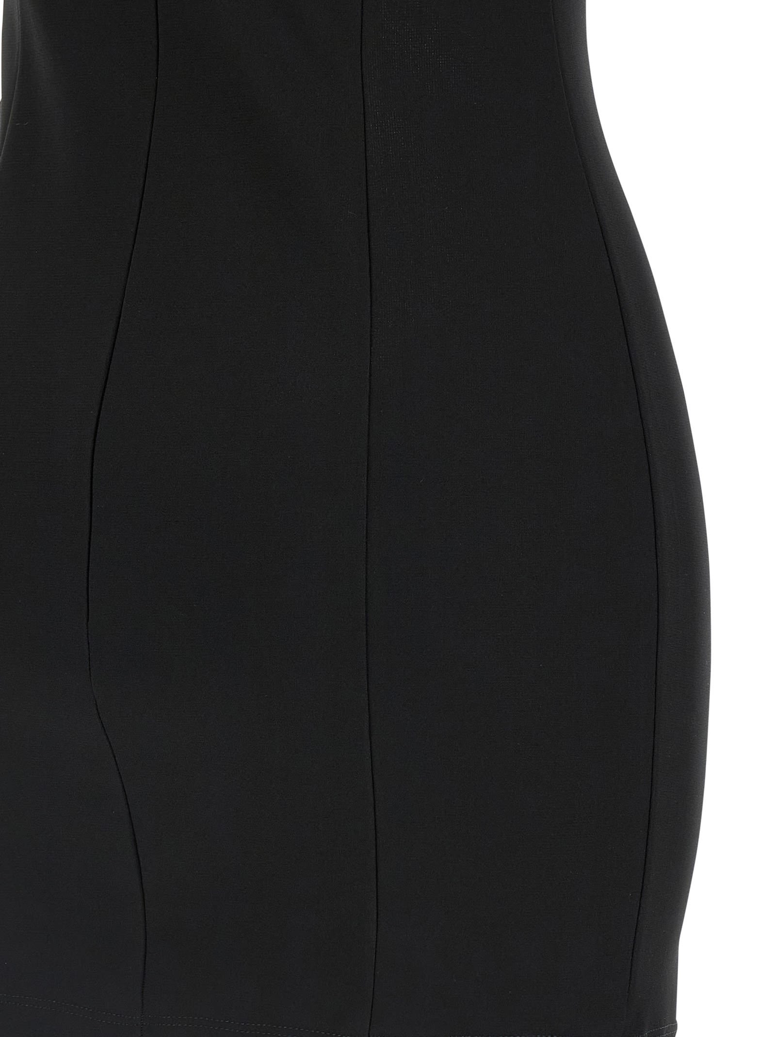 Nensi Dojaka Mesh Panel Sleeveless Fitted Silhouette Dress In Black