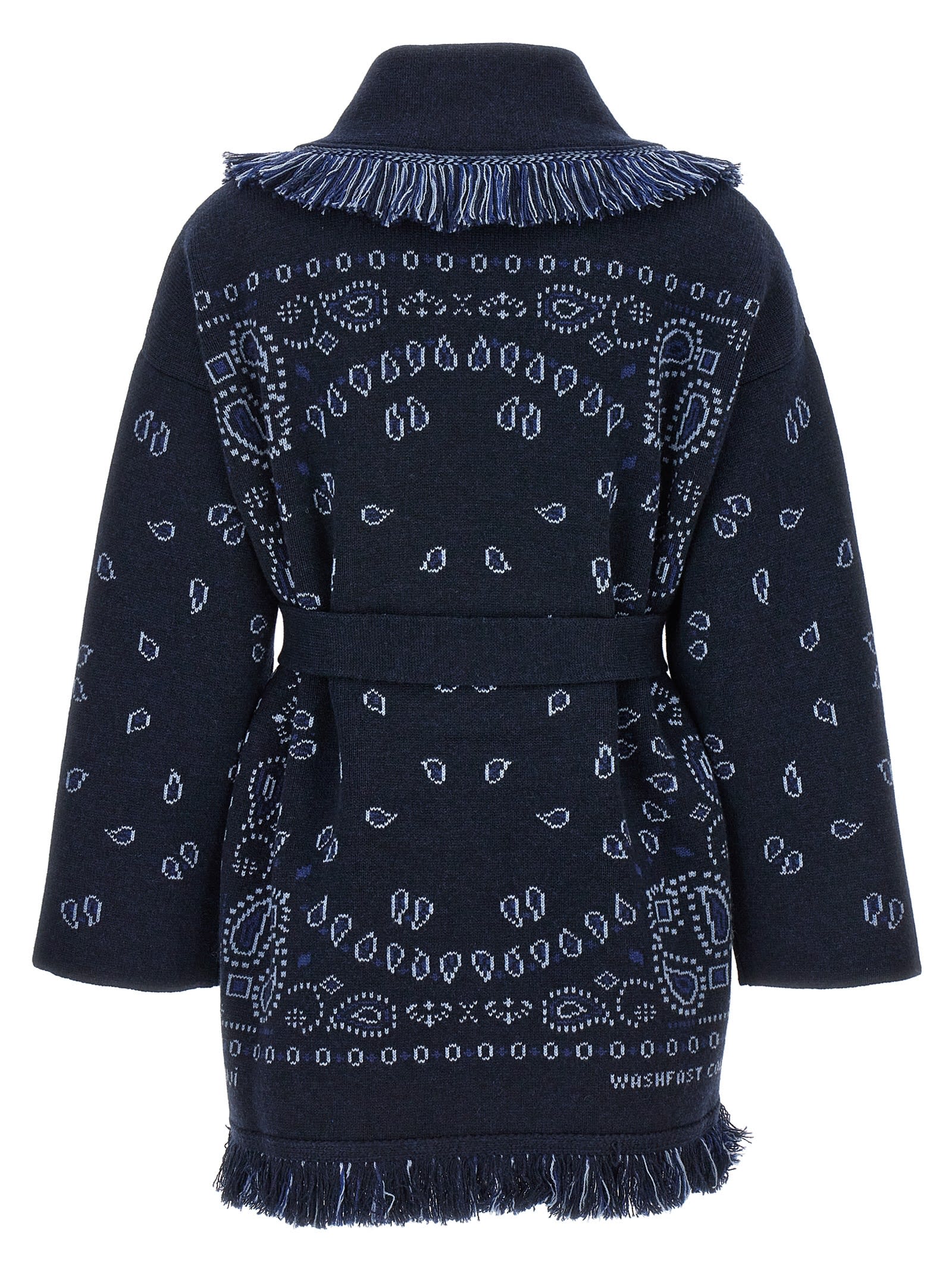 Shop Alanui Bandana Cardigan In Blue