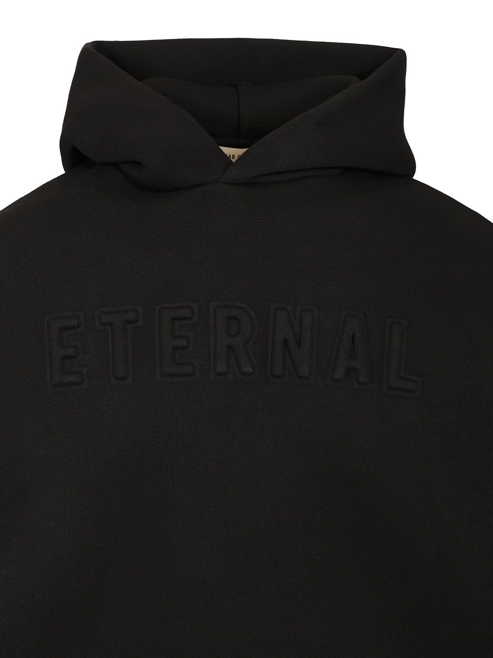 Fear Of God Eternal Black Hoodie With Logo Patch On The Hood And Embroidery On The Front In Cotton Blend Man In Black