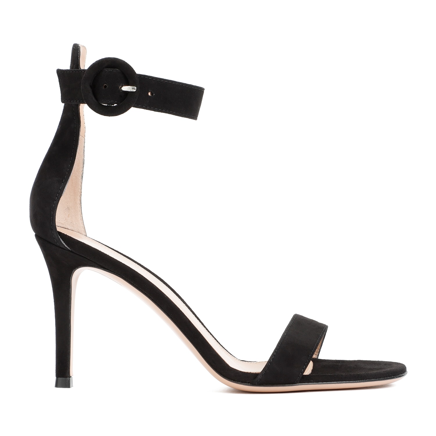 Shop Gianvito Rossi Portofino 85 Suede Sandals In Nero Black