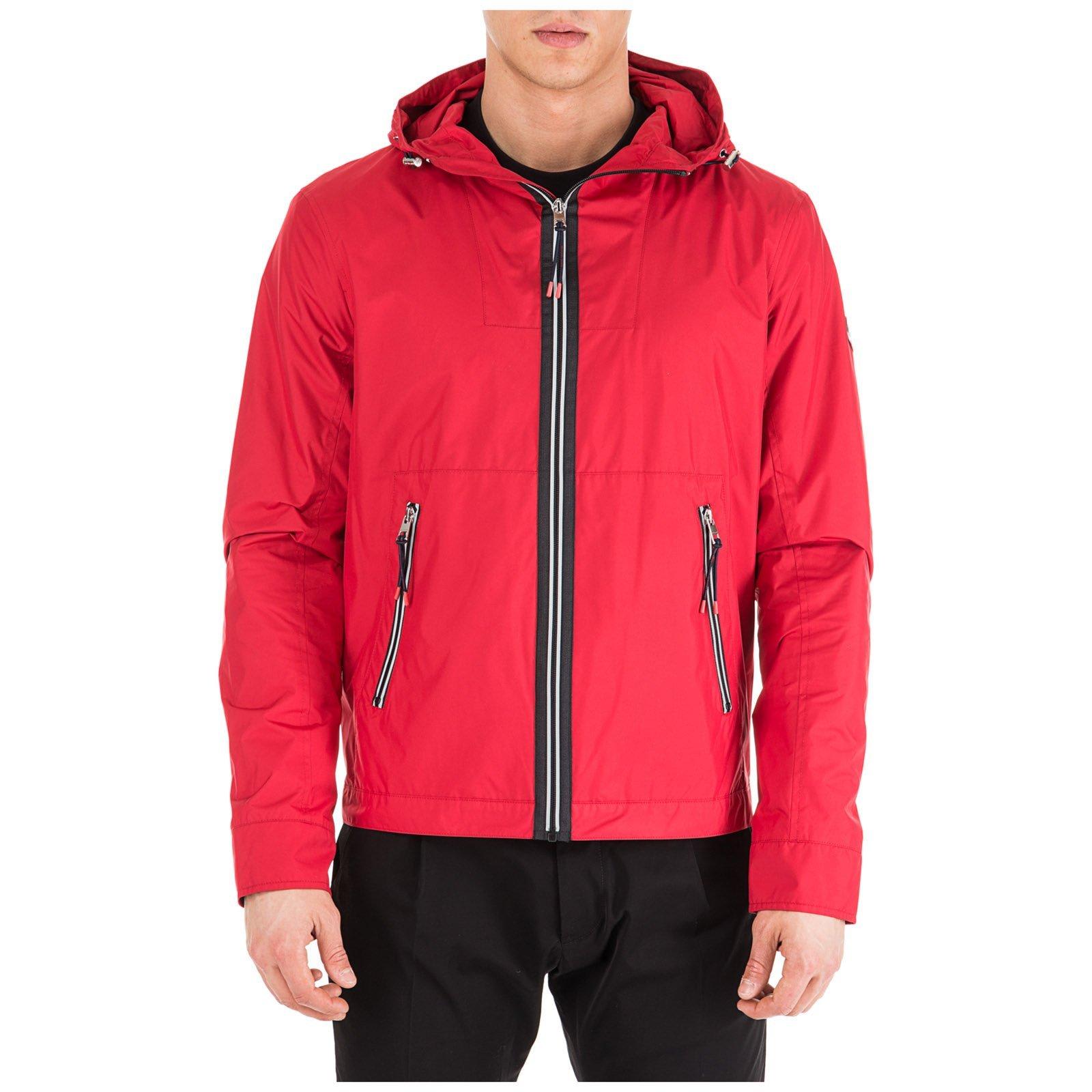 Shop Michael Kors Tech Hooded Zip Jacket In Red