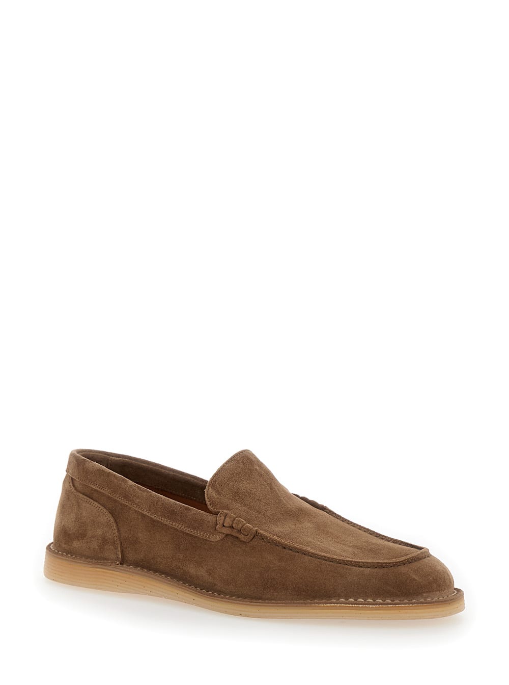 Shop Dolce & Gabbana New Florio Ideal Brown Loafers With Dg Detail In Suede Man In Marrone