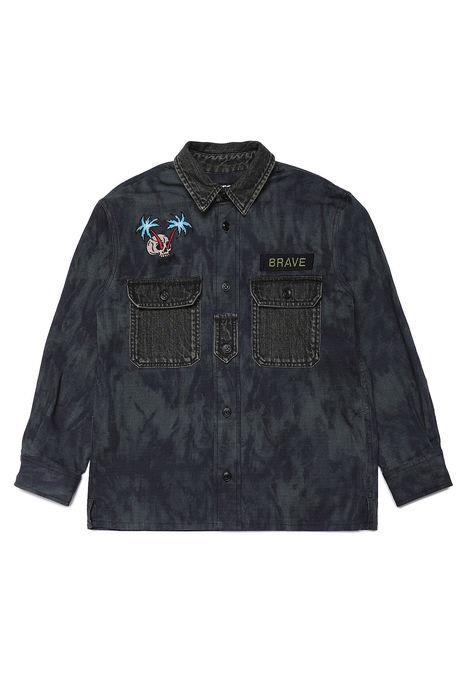Diesel Denim Shirt With Embroidery