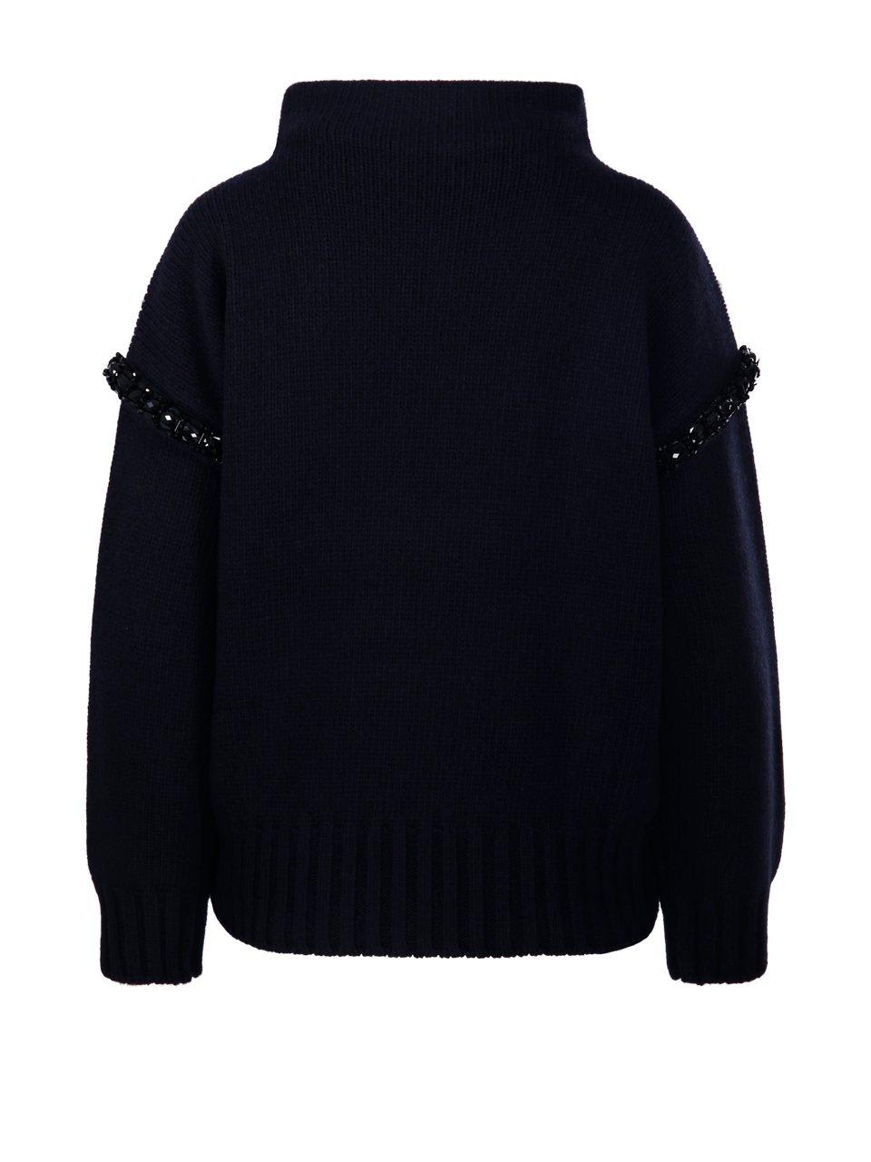 Shop Max Mara Embellished High Neck Jumper In .