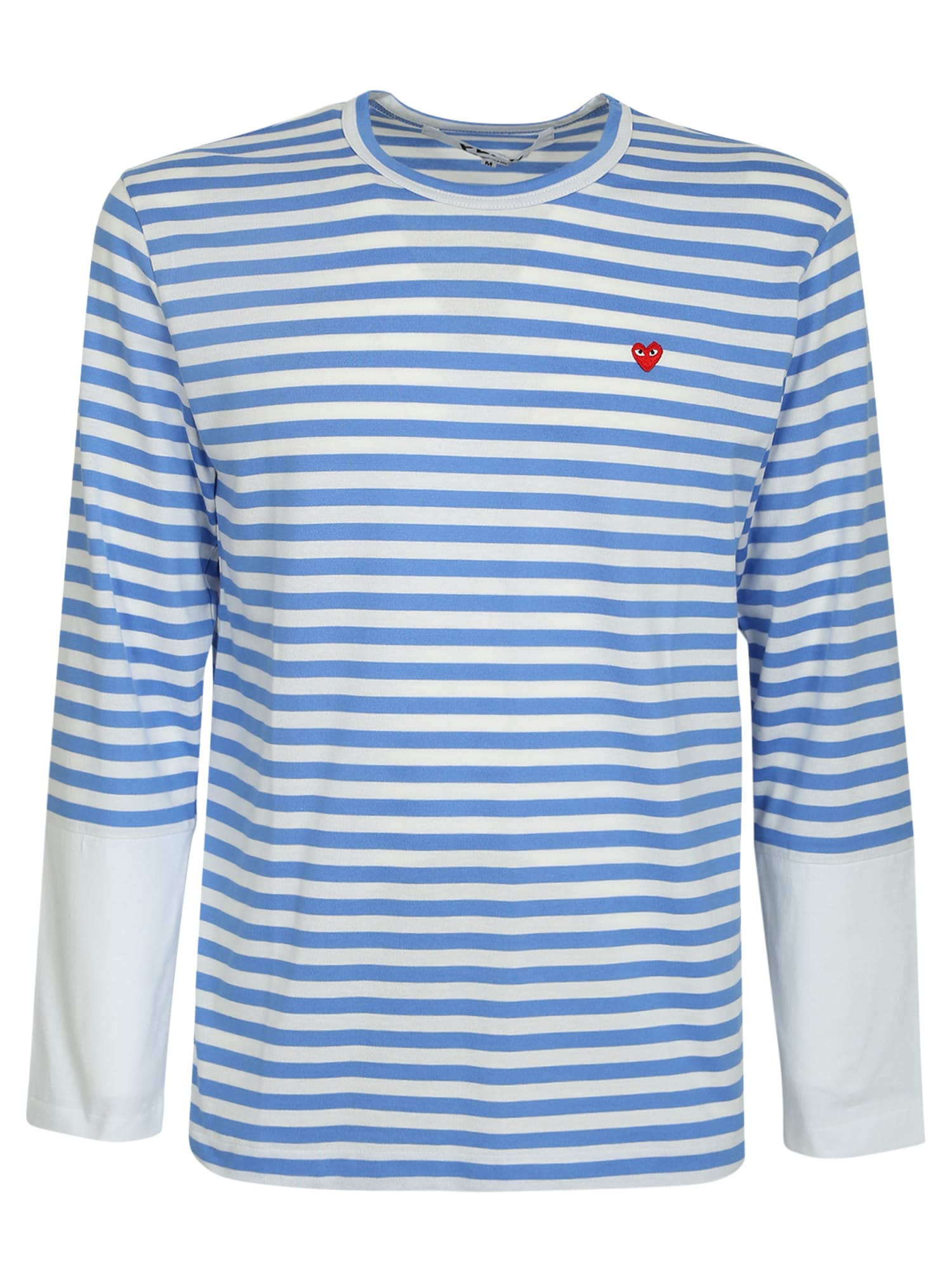 Comme Des Garçons Shirt Striped Detail T-shirt In Blue White