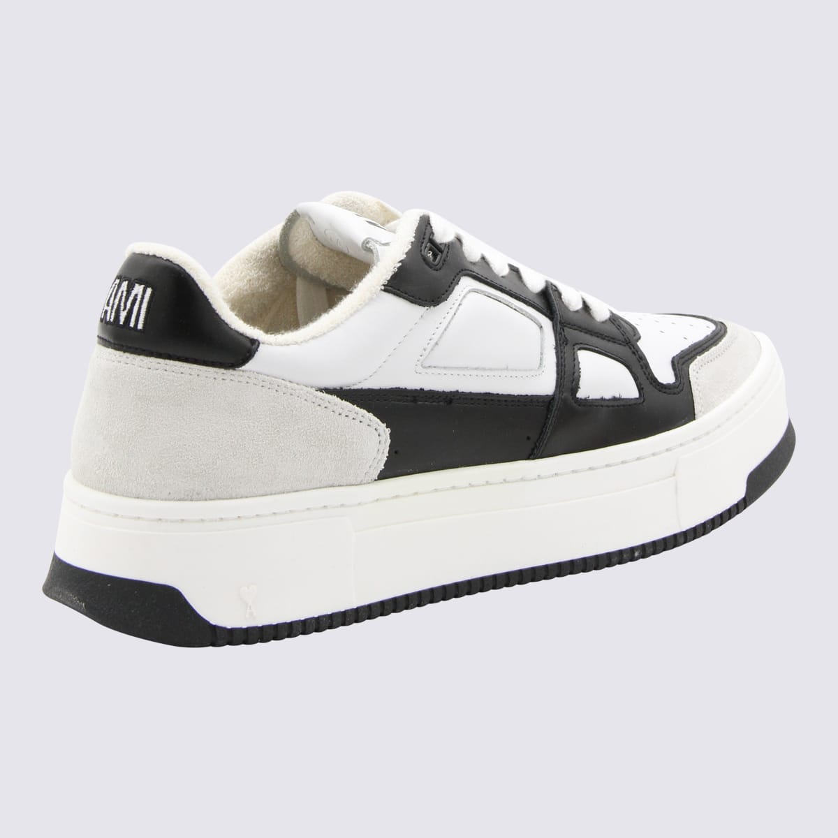 Shop Ami Alexandre Mattiussi Black And White Leather Arcade Sneakers