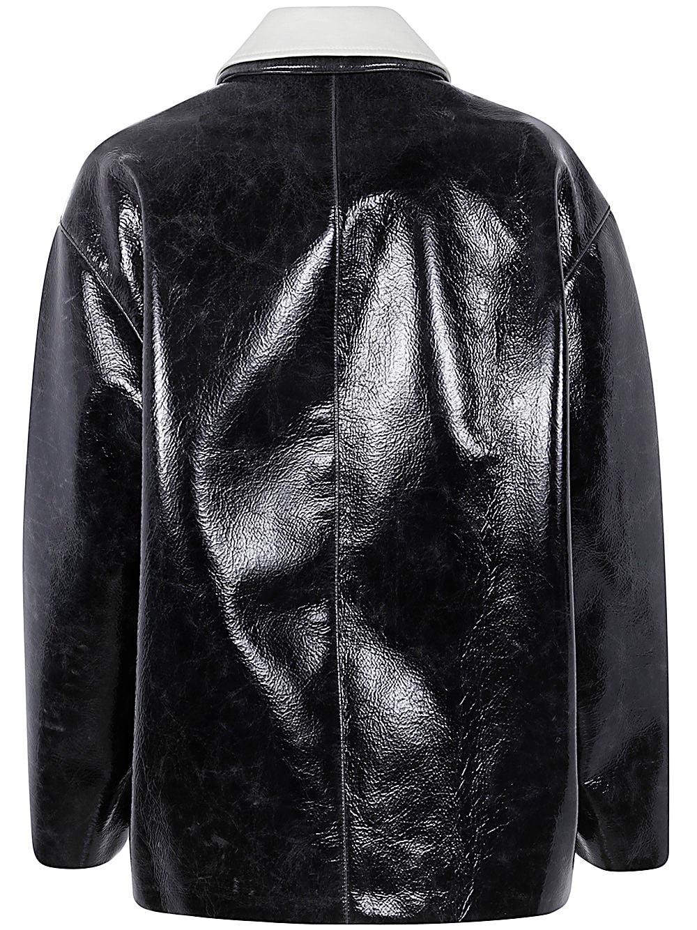 PHILOSOPHY DI LORENZO SERAFINI GLASS EFFECT COATED WOOL JACKET 