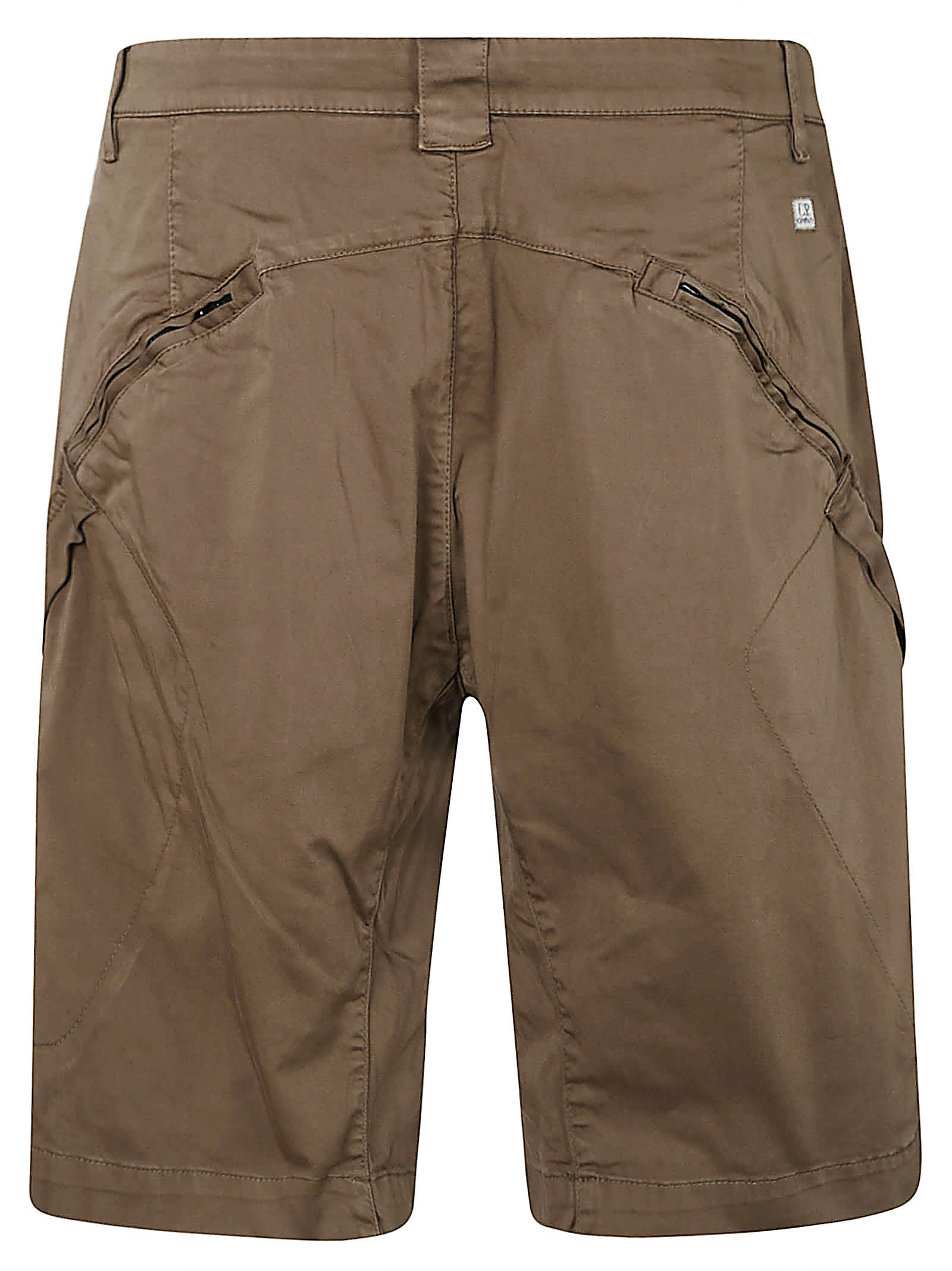 Shop C.p. Company Satin Stretch Cargo Shorts In Ivy Green