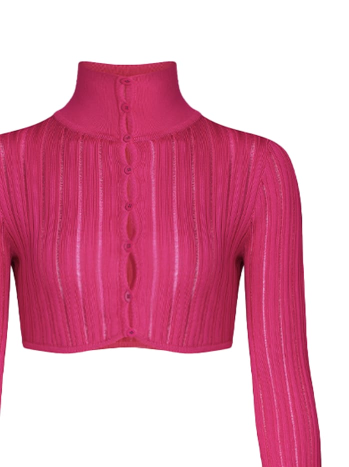 Shop Alaïa Viscose Knit Dress In Pink