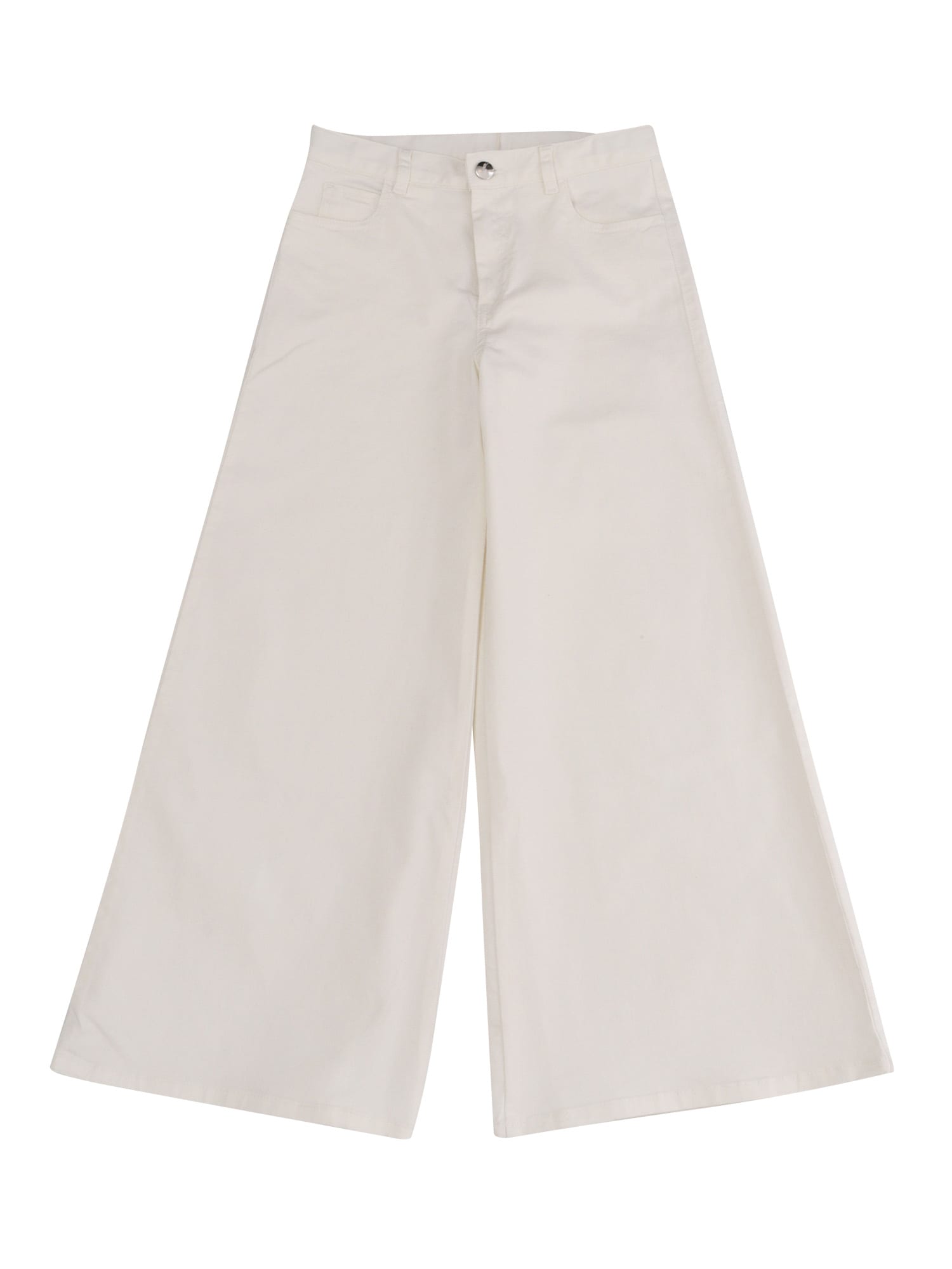 Marni Kids' Wide-leg Trousers In White