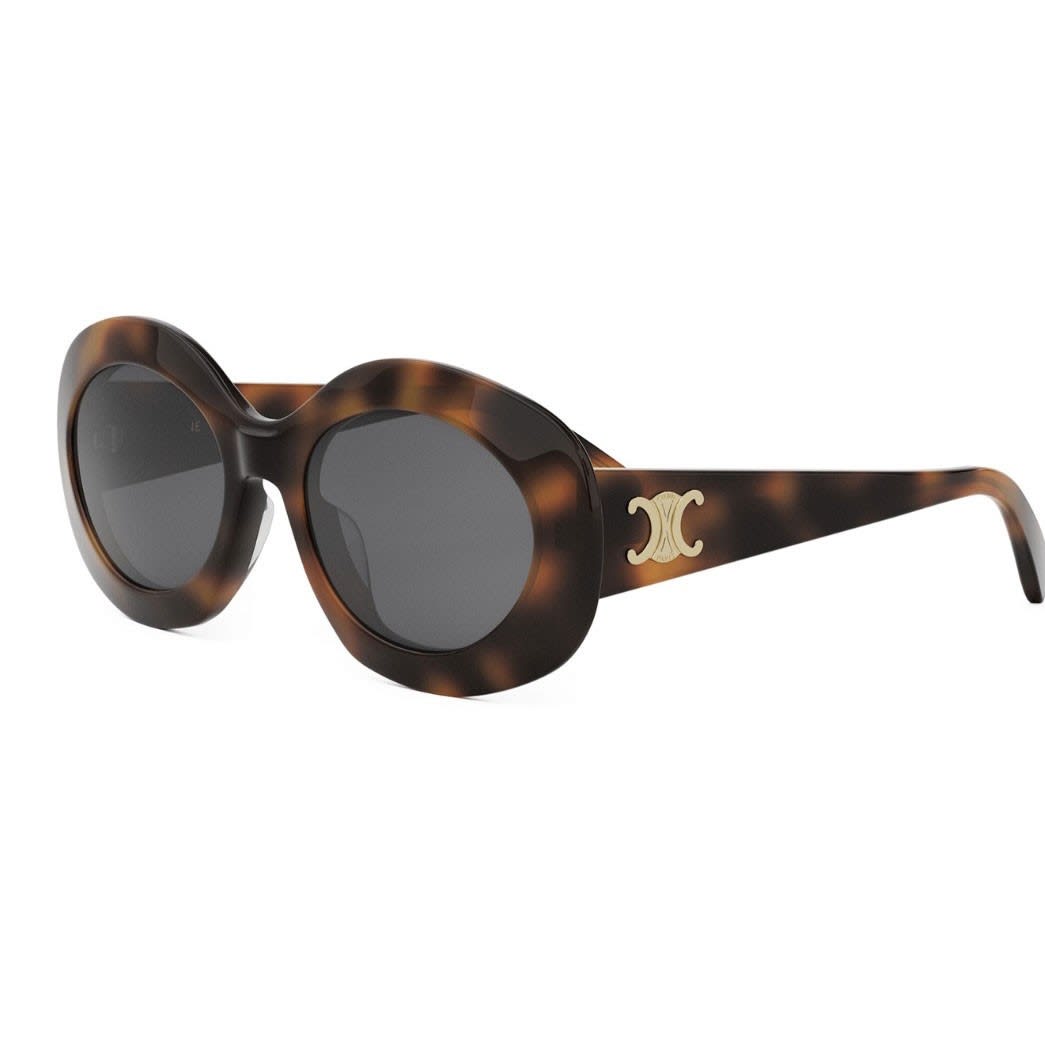 Shop Celine Sunglasses In Marrone/grigio