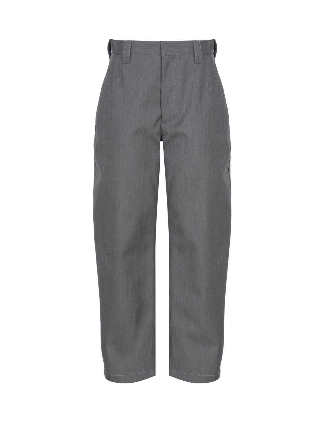 Tapered Trousers In Bonded Wool And Cotton