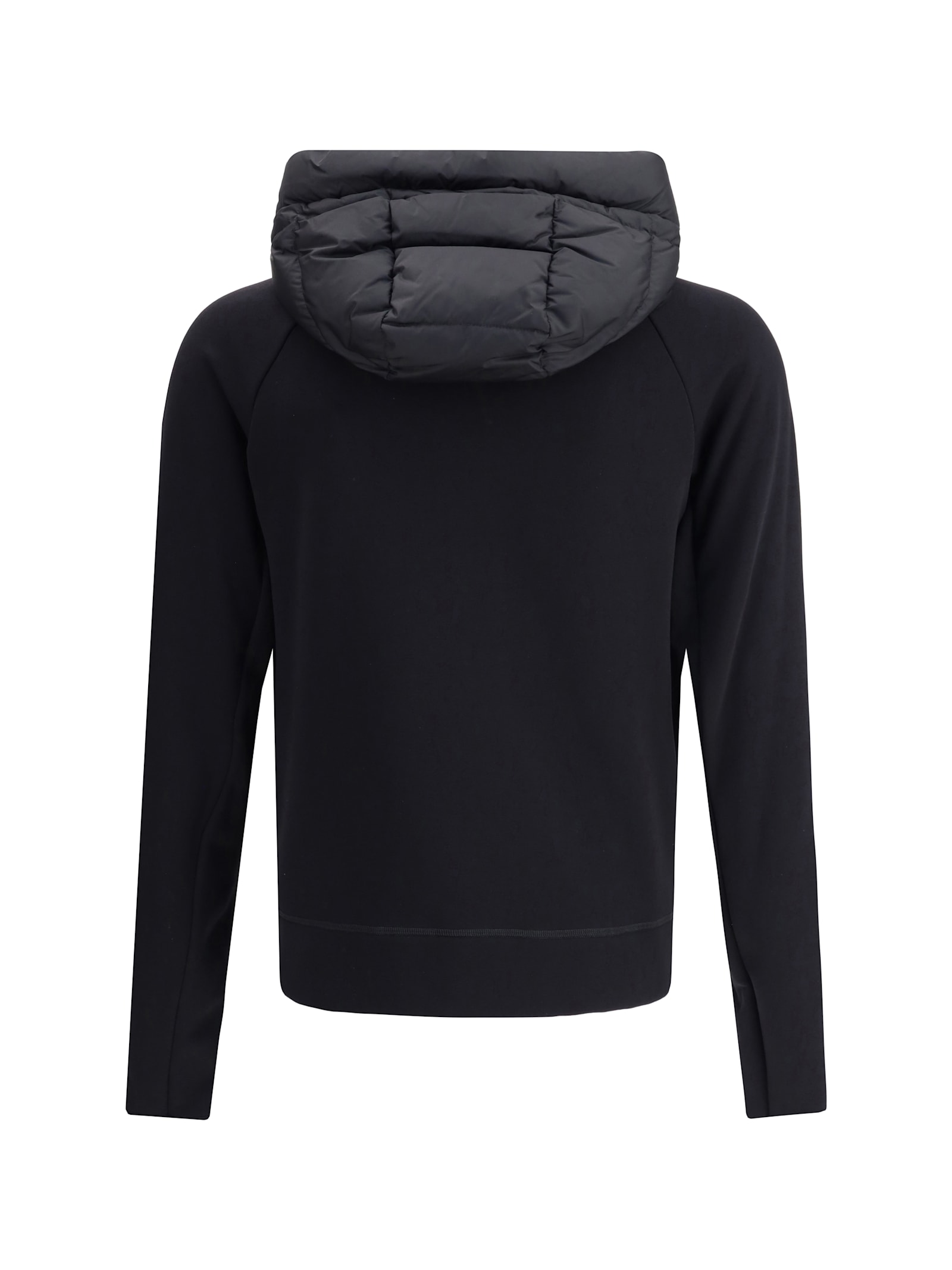 Moncler Polartec Zip-up Hoodie Hood Long Sleeves In Black