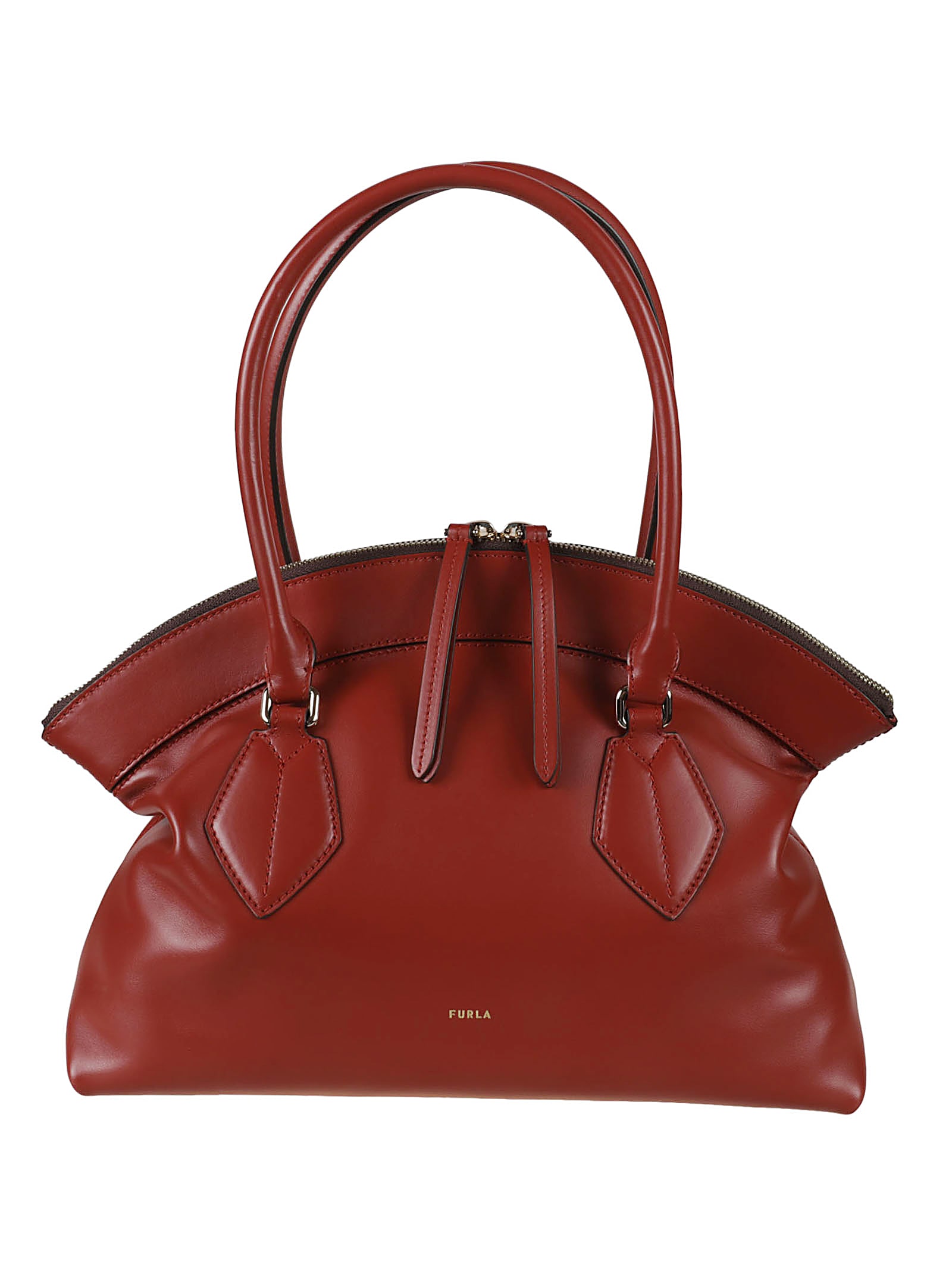 Furla Two-zip Tote In Brown