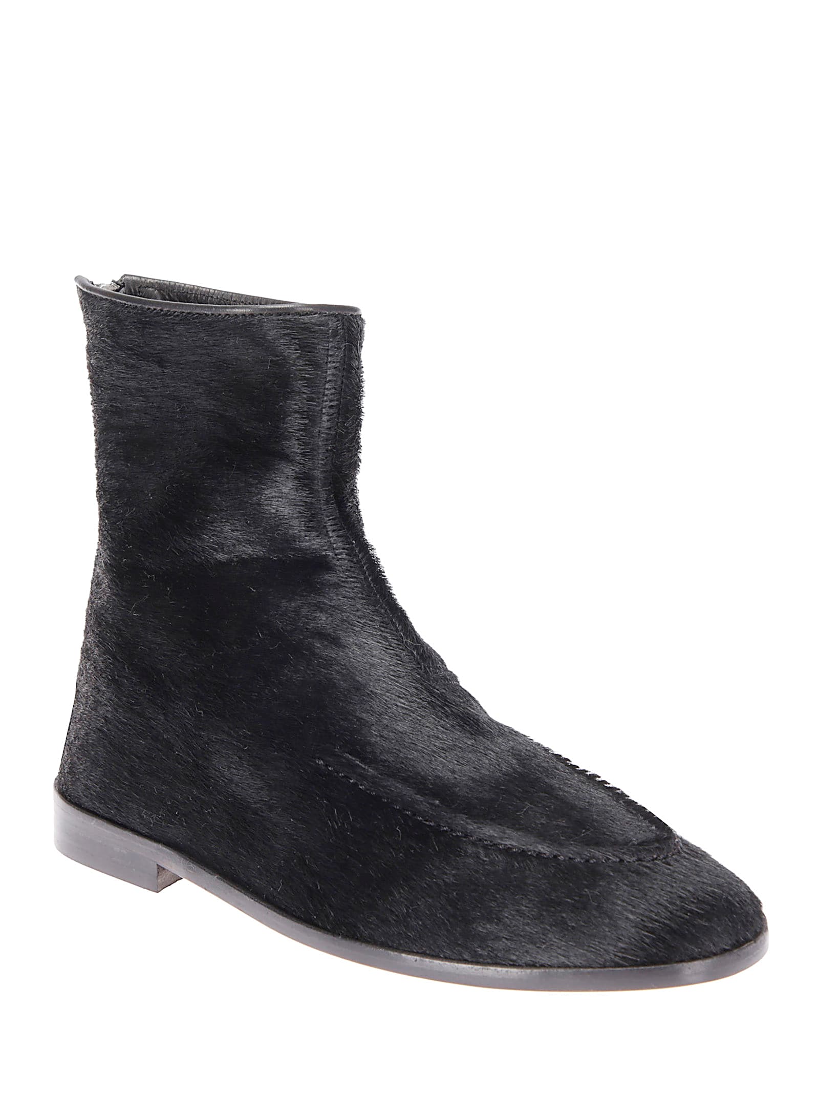 Hereu Juliol Calf-hair Ankle Boots In Black