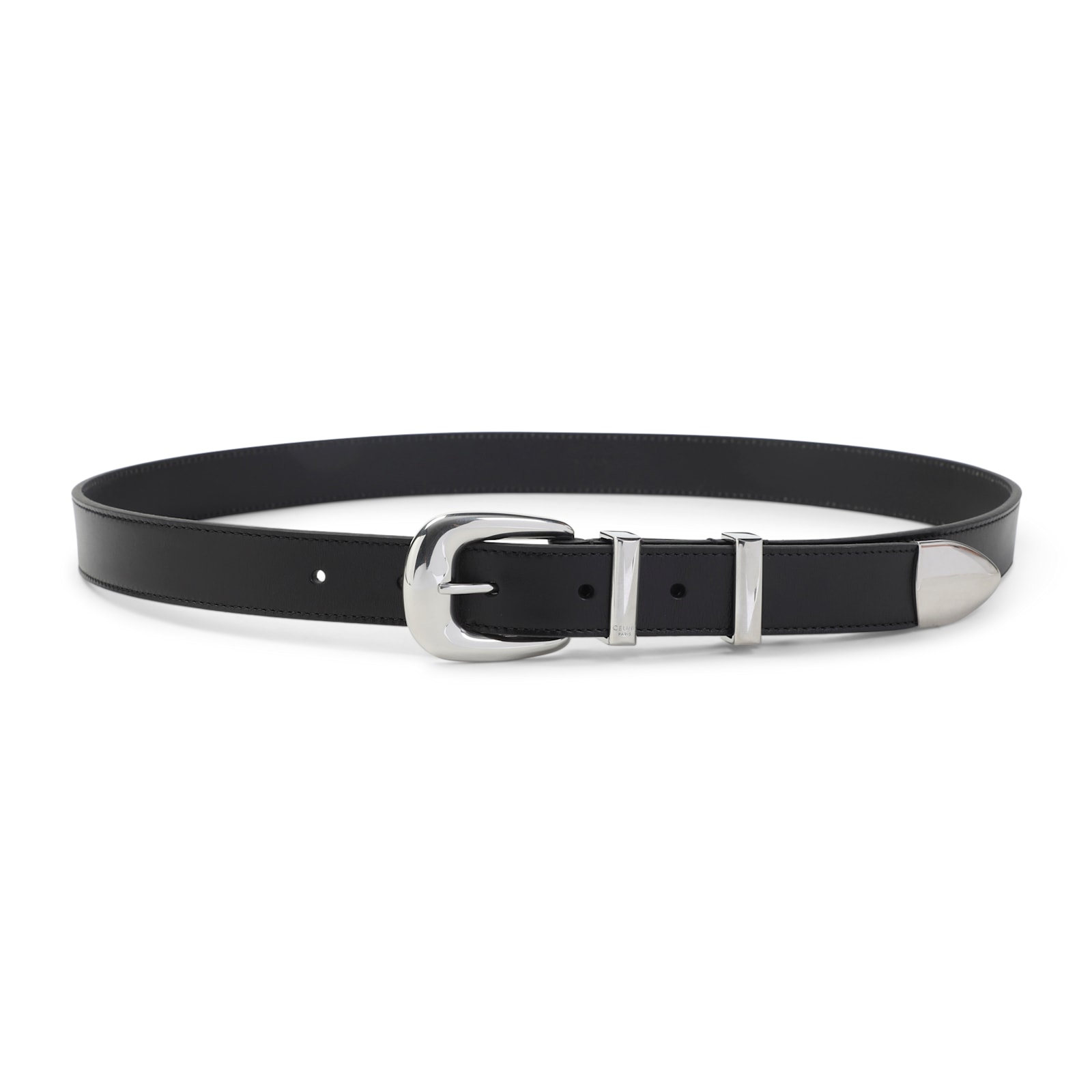 Celine Adjustable Smooth Finish 25mm Belt In Black