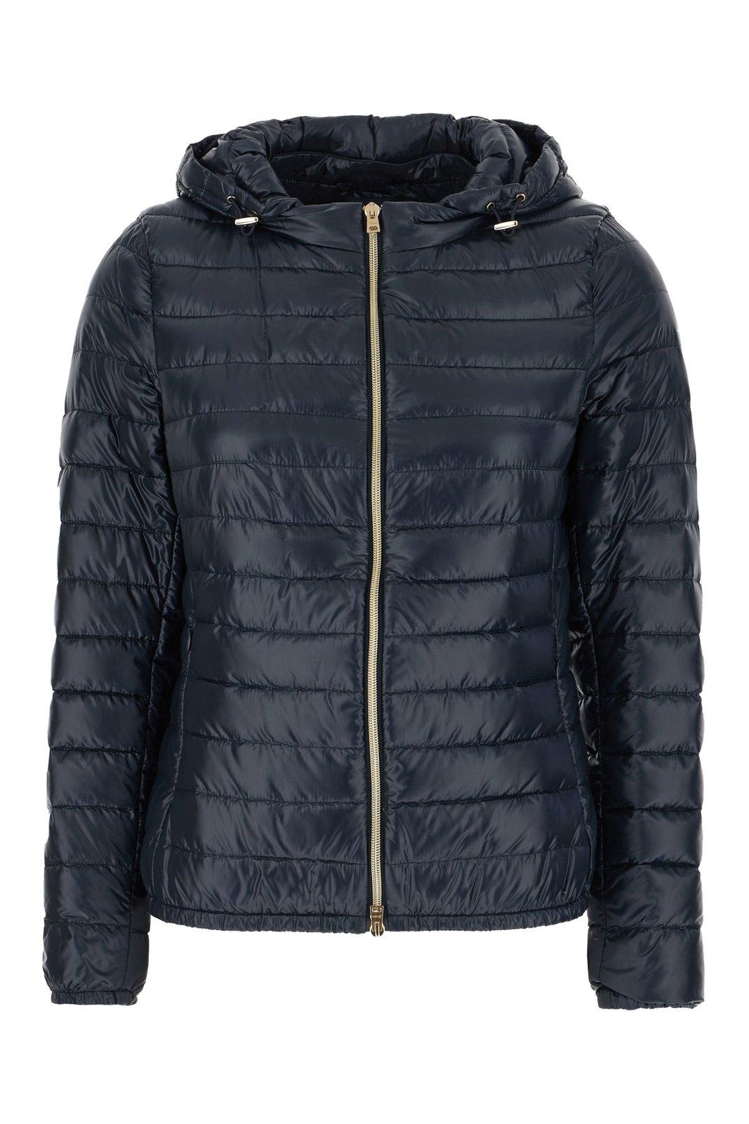 Shop Herno Hooded Down Jacket In Blue