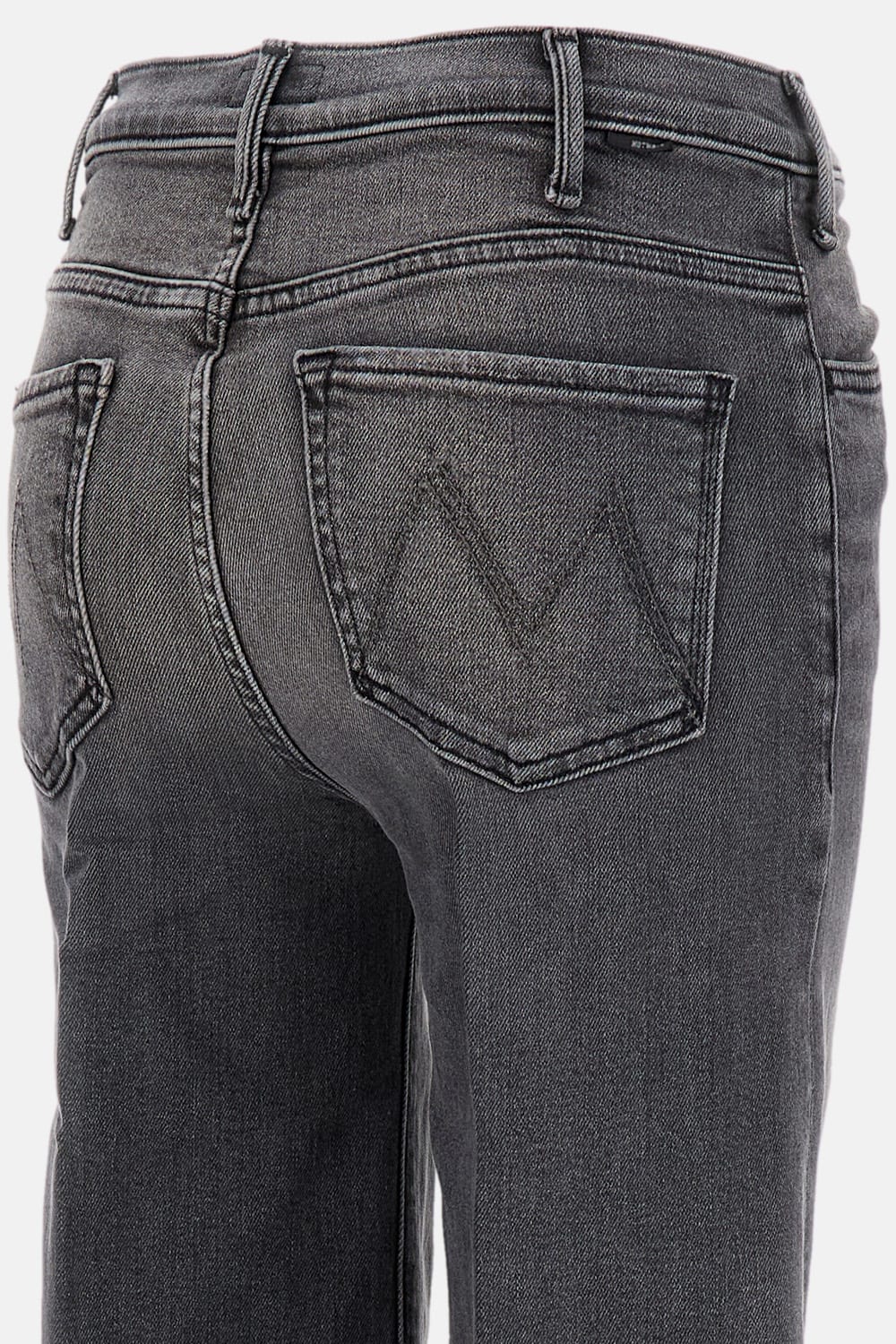 Mother Jeans Hustler Roller Sneak Fray In Black
