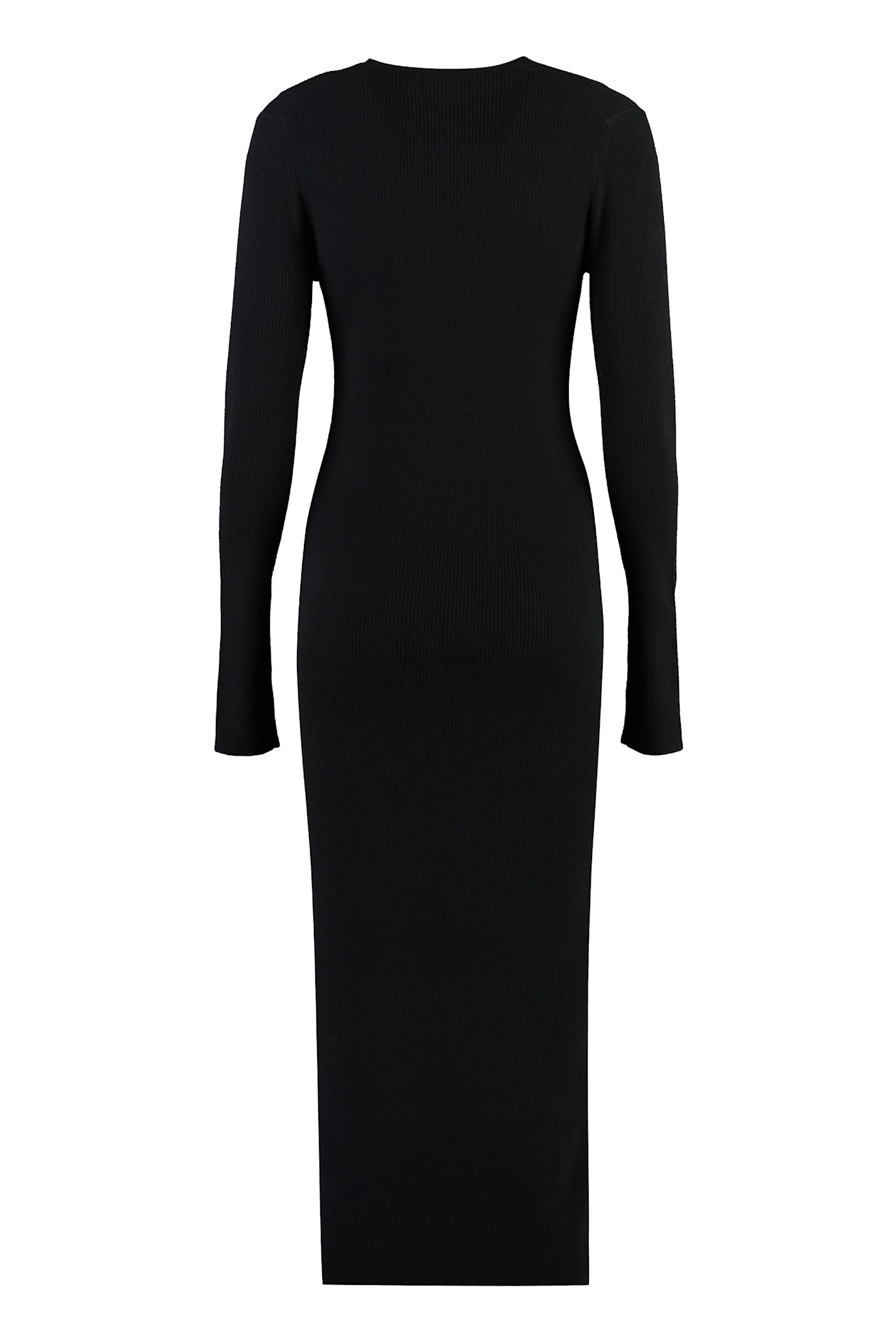 Shop Calvin Klein Wool Dress In Black