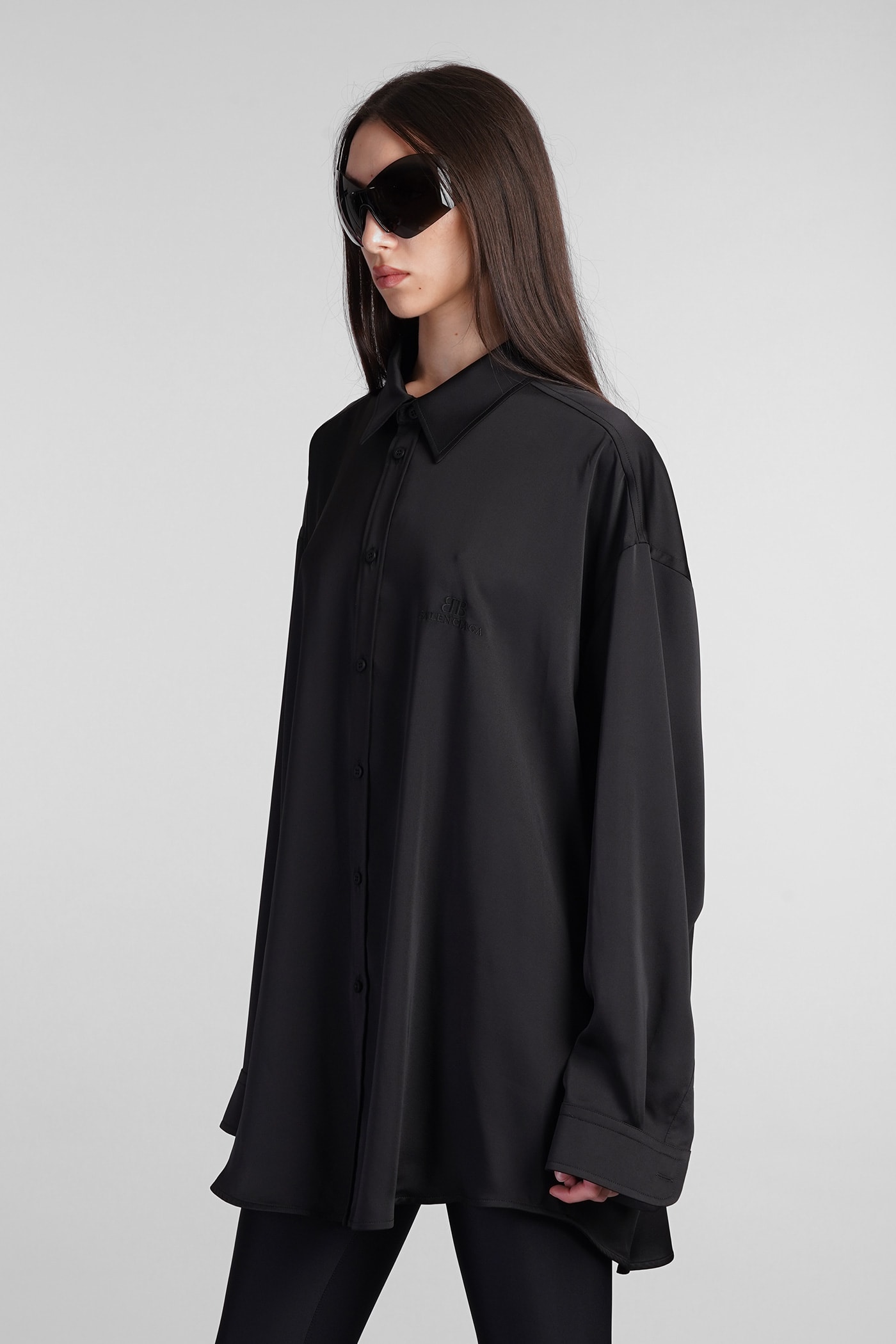 Shop Balenciaga Shirt In Black Polyester