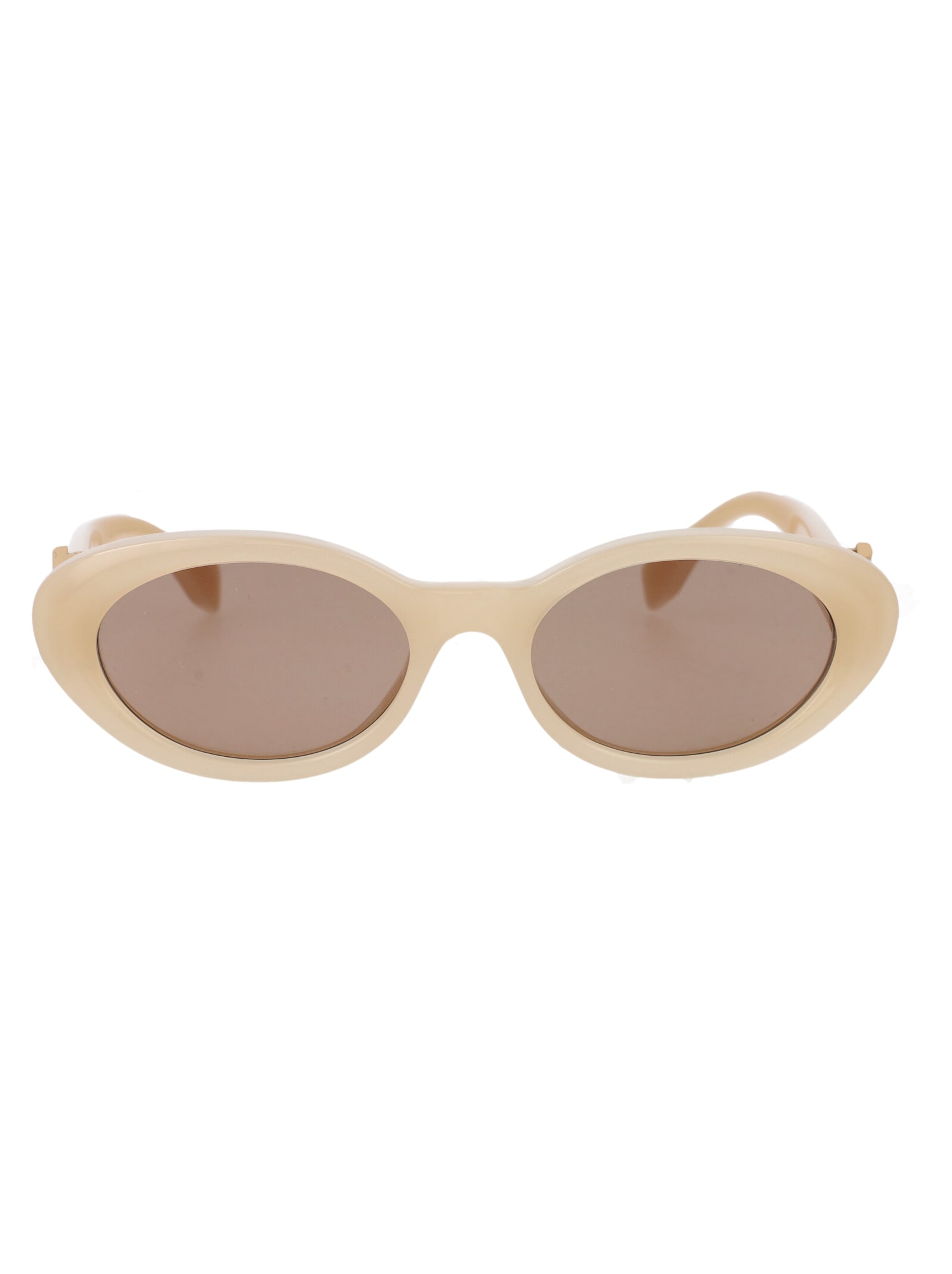 Shop Fendi Ff Diamonds Sunglasses In Beige