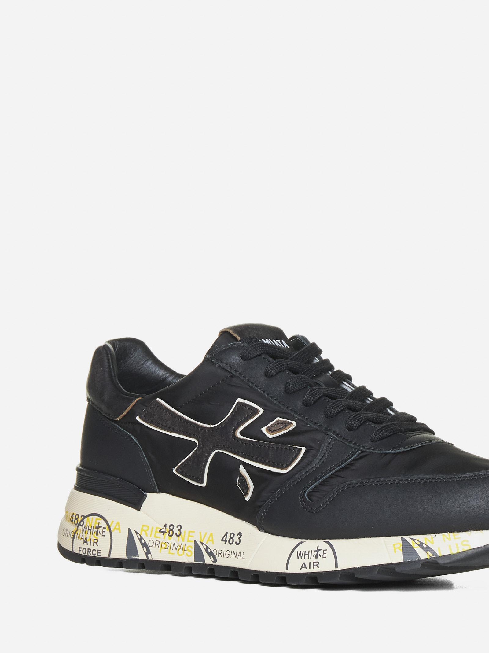 Shop Premiata Mick Leather And Nylon Sneakers