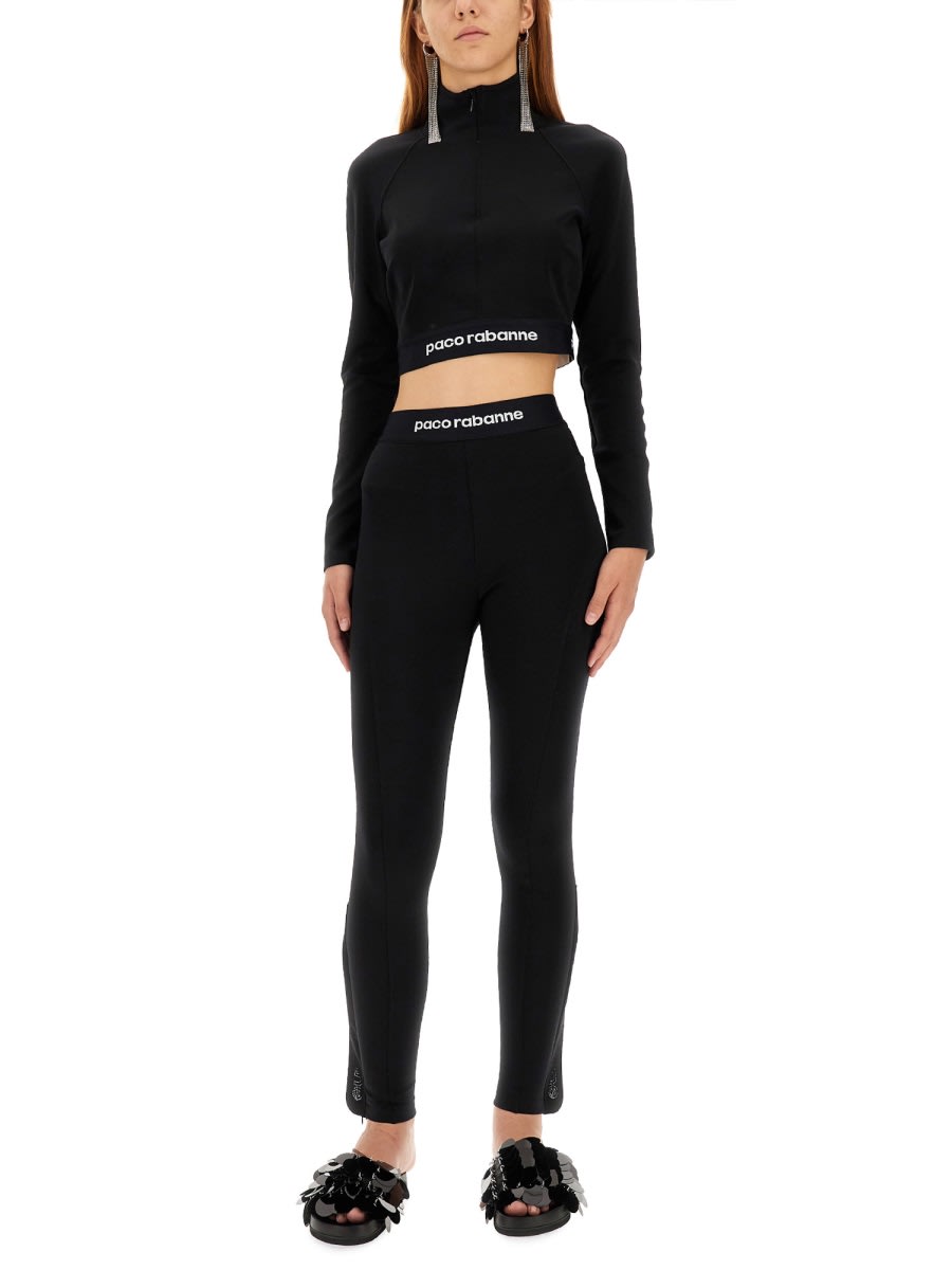 Shop Rabanne Top Cropped In Black