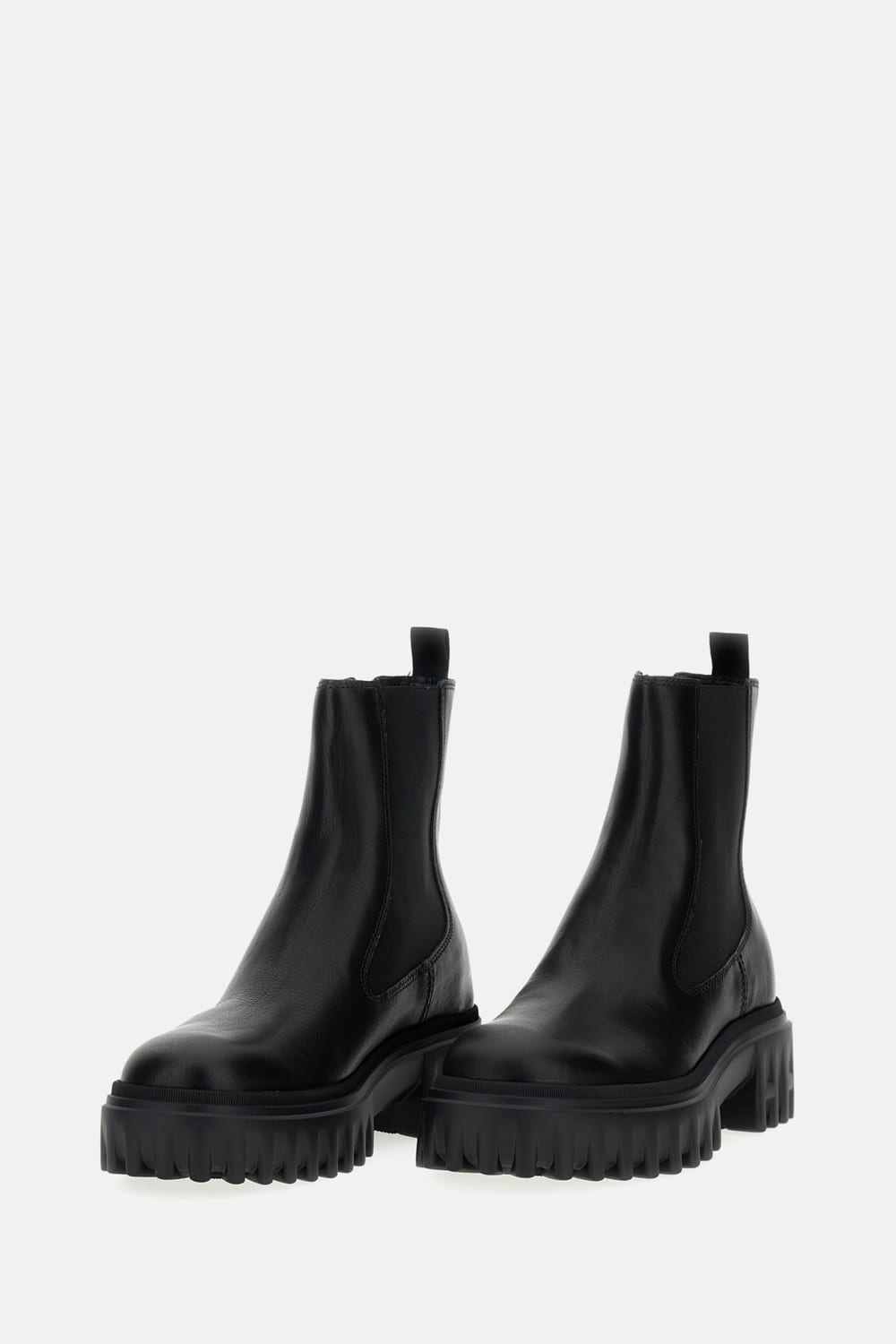 Hogan Elastic-panel Platform Chelsea Boots In Black