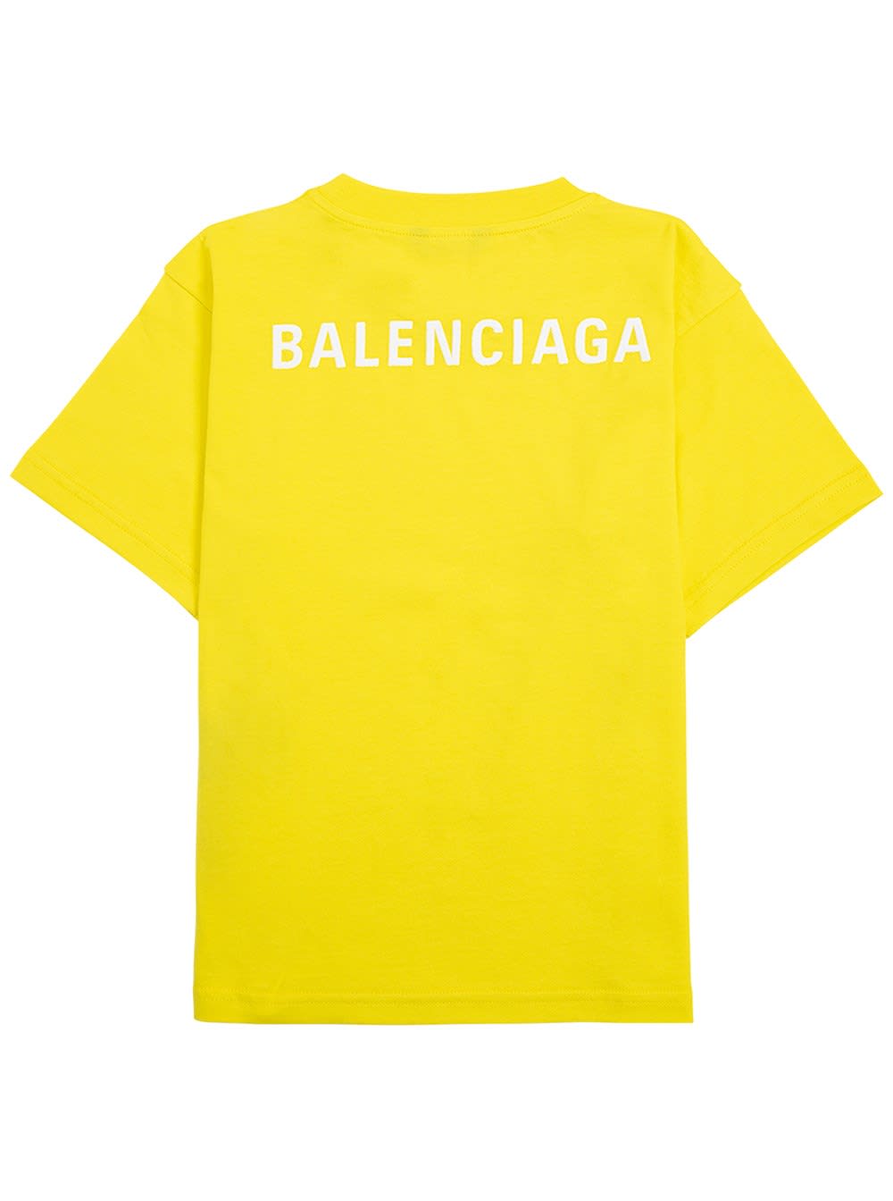 Balenciaga Yellow Cotton T-shirt With Logo Print