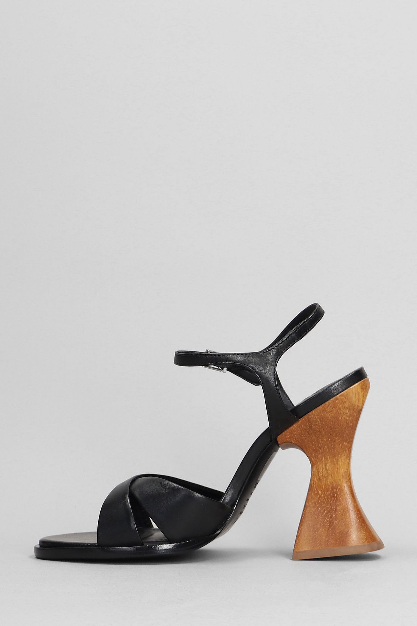 Shop Schutz Hilda Curve Sandals In Black Leather