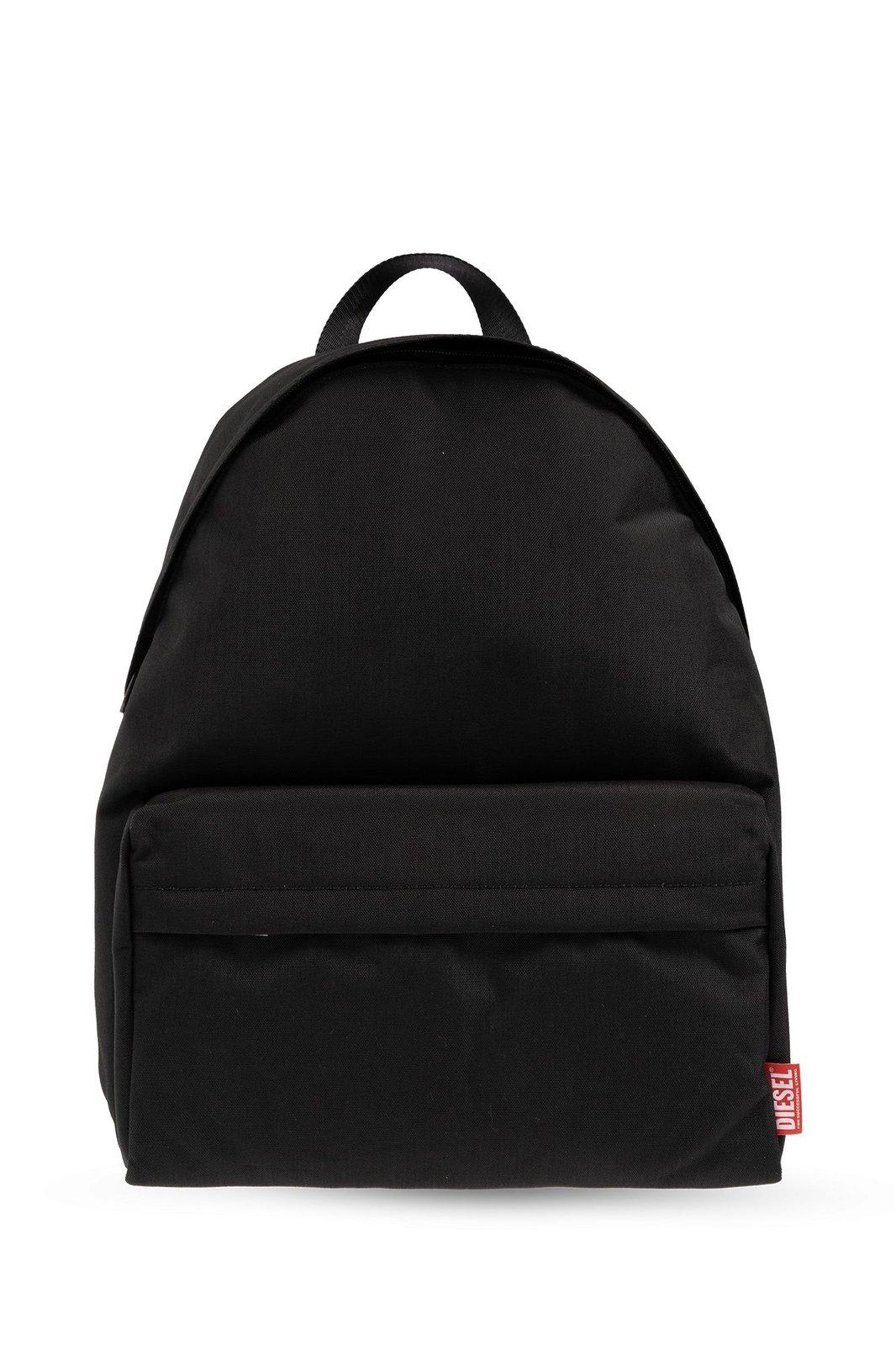 Diesel D-bsc Logo Tag Zipped Backpack In Black