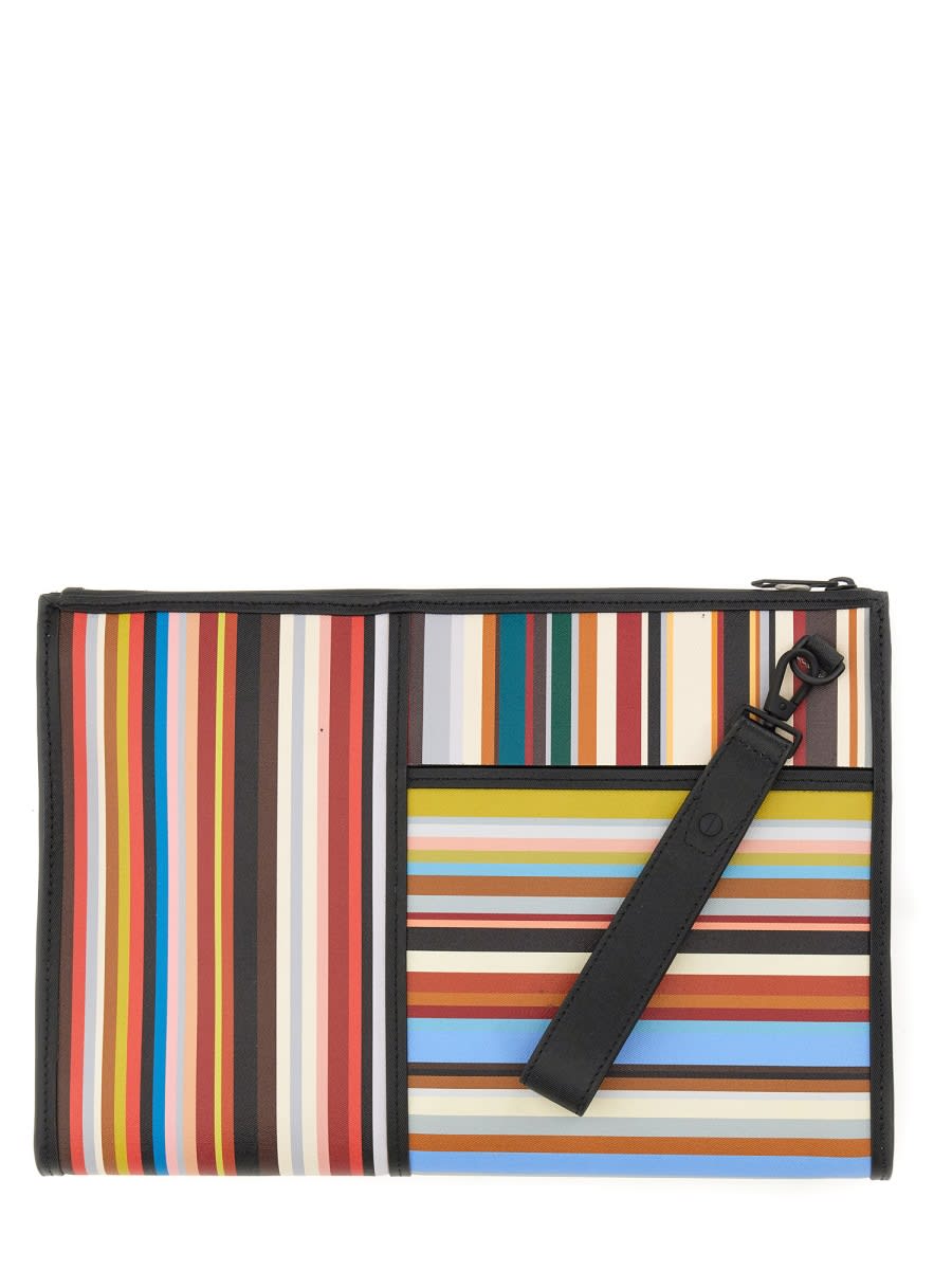 Shop Paul Smith Signature Stripe Pouch In Multicolour