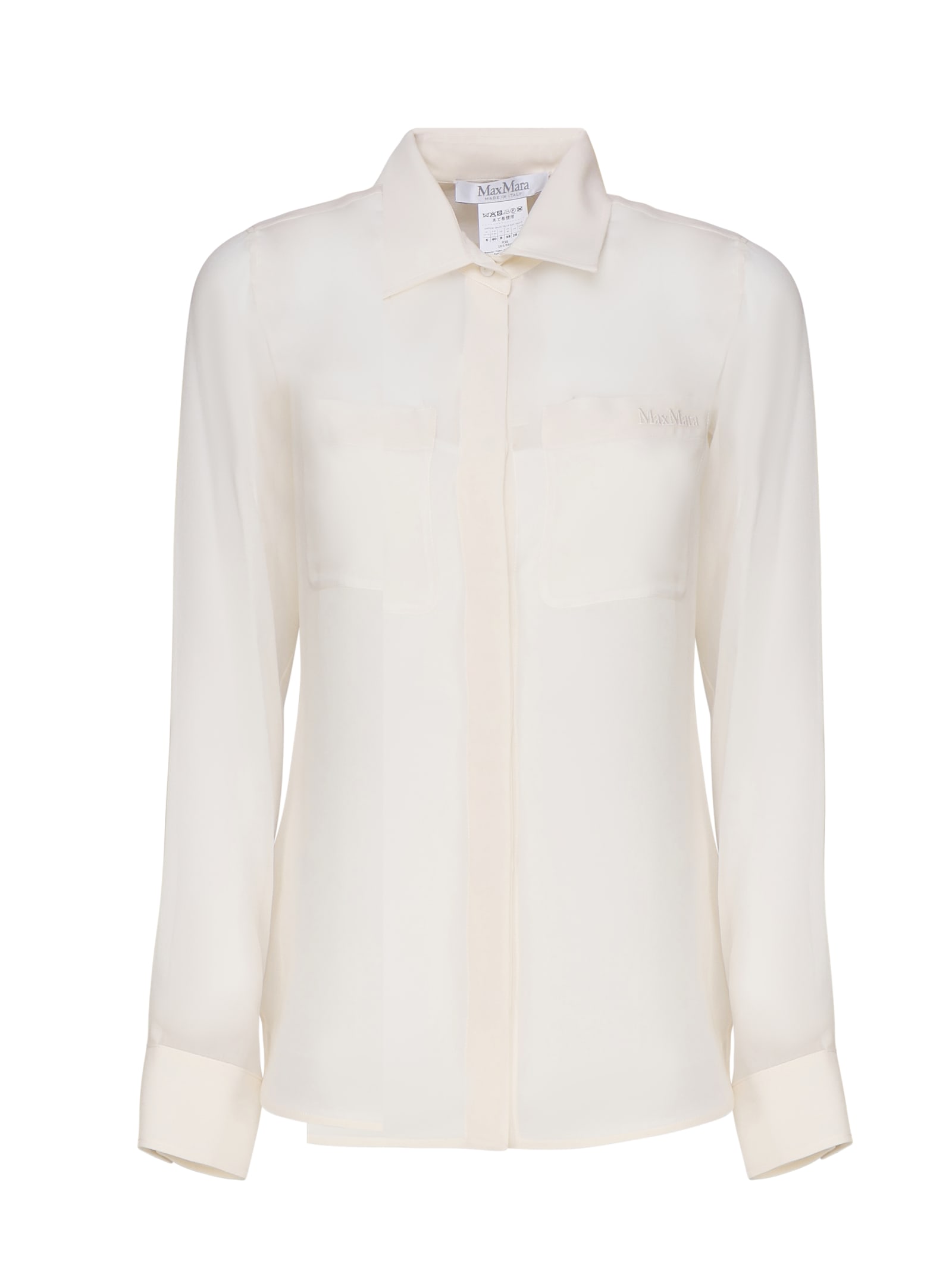 Max Mara Ercole Silk Shirt In White