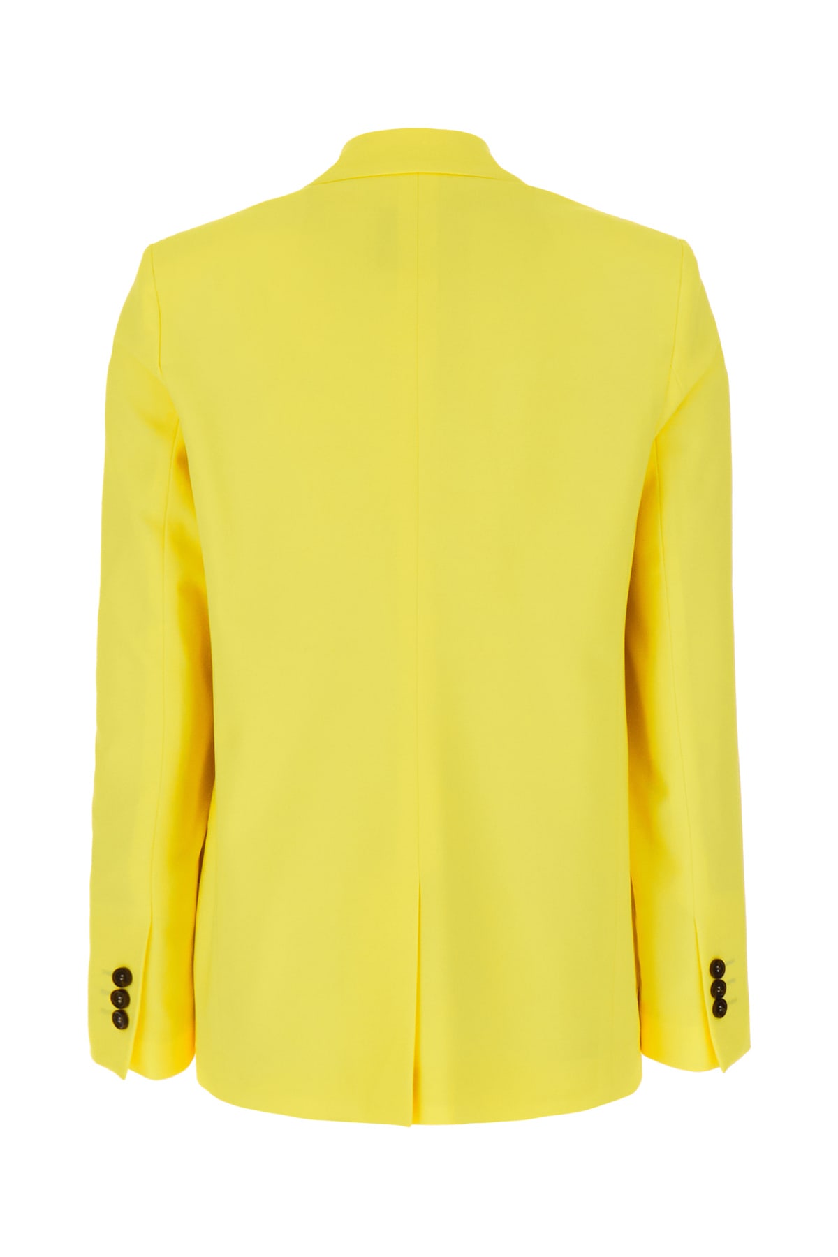 Shop Msgm Yellow Stretch Cotton Blazer In 06