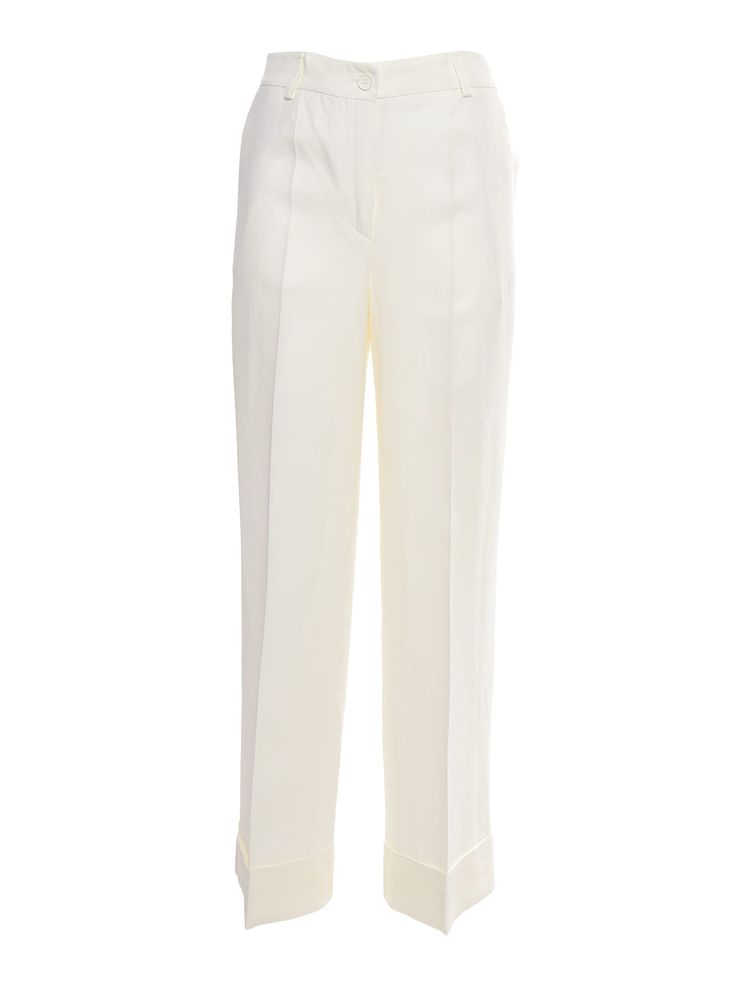 P.a.r.o.s.h Parosh Cady Wide Leg Pant In White