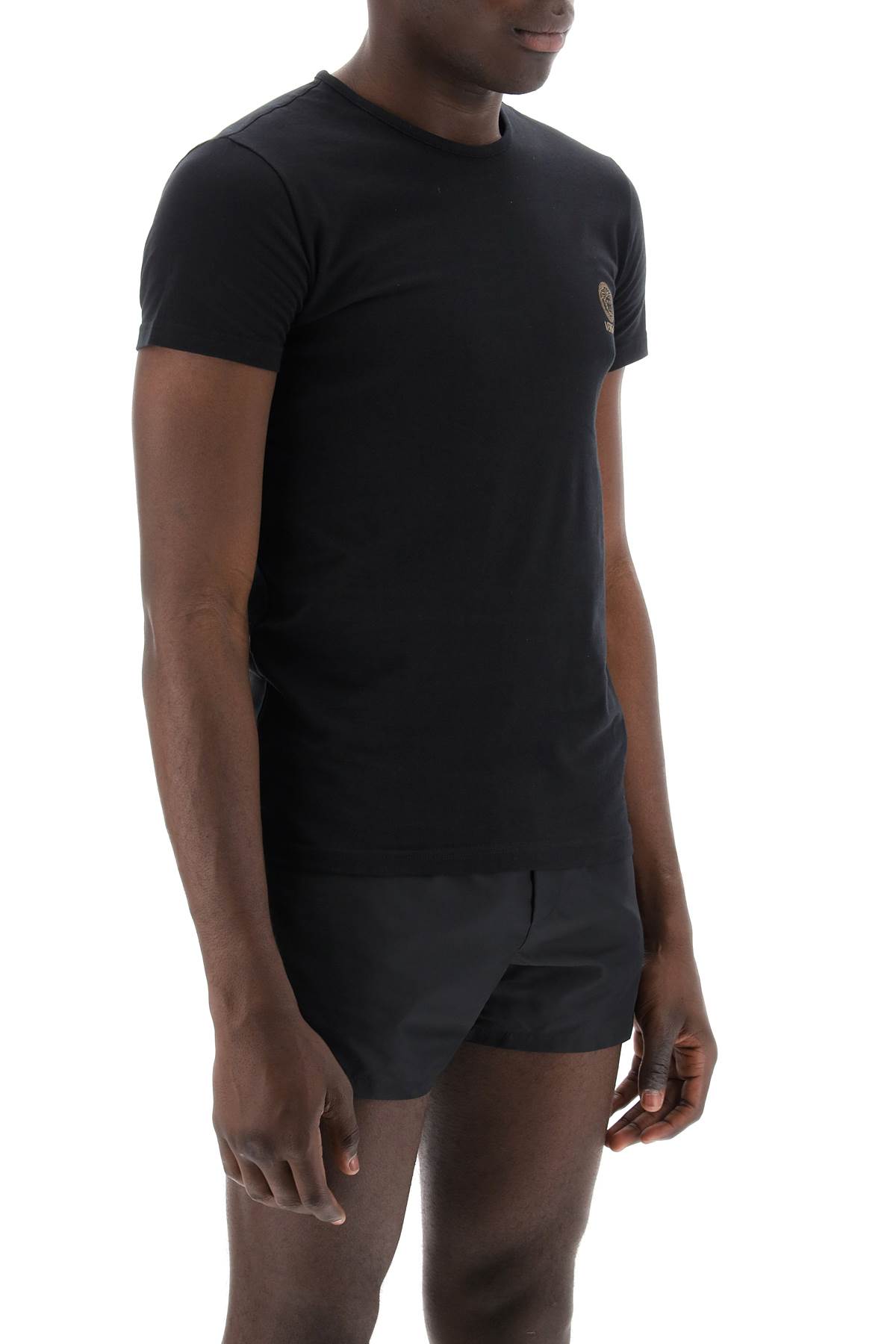 Shop Versace Medusa Underwear T-shirt Bi-pack In Black (black)