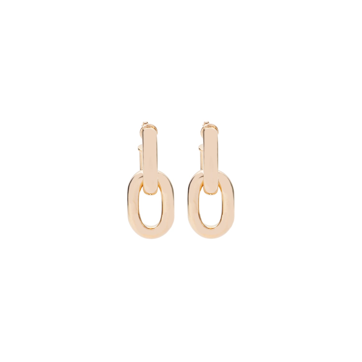 Shop Rabanne Xl Link Double Hoop Earring In Gold