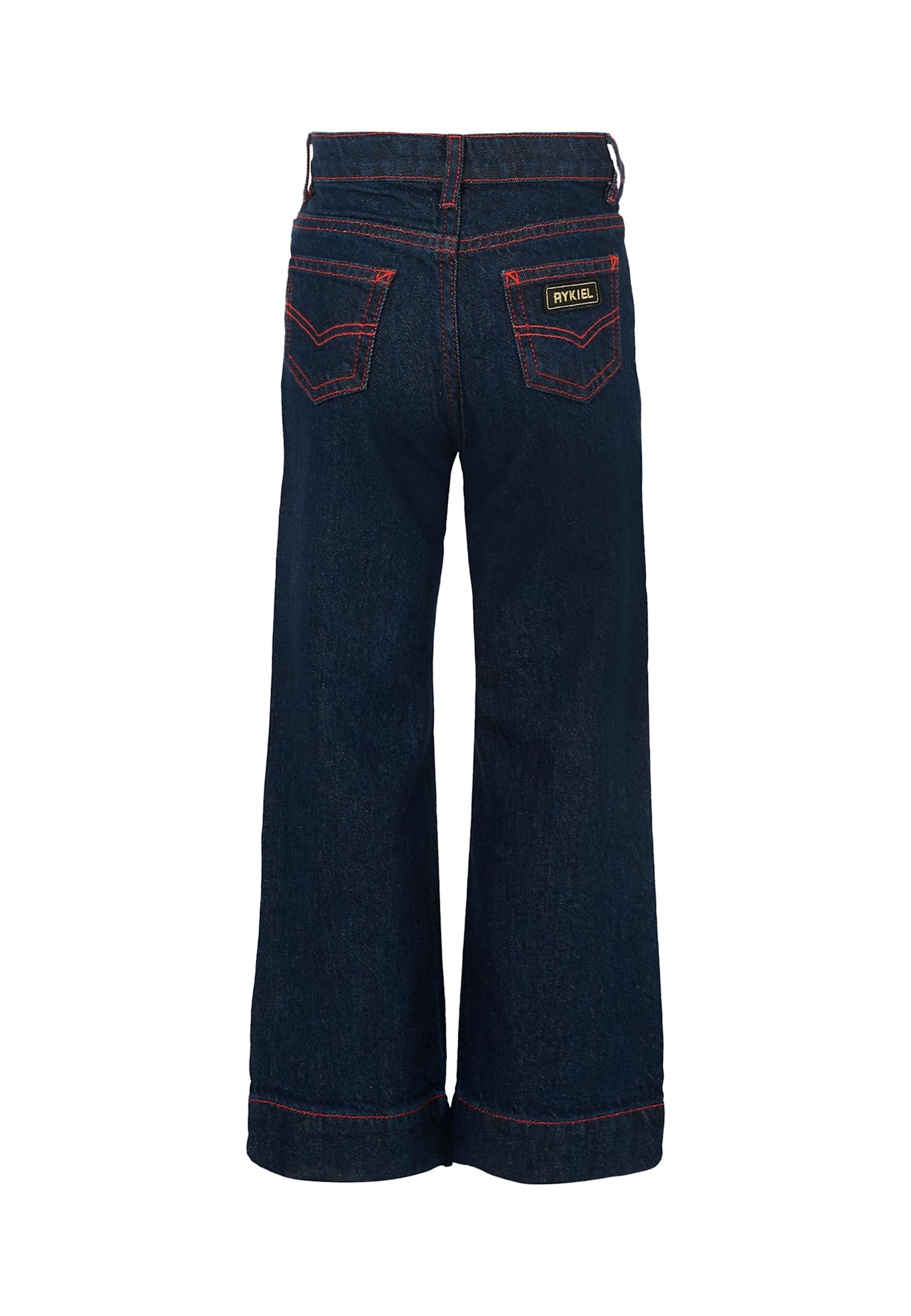 Rykiel Enfant Denim Jeans For Girl With Logo In Blue