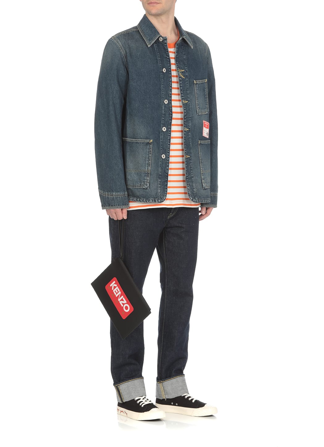 Shop Kenzo Workwear Jeans Jacket In Denim