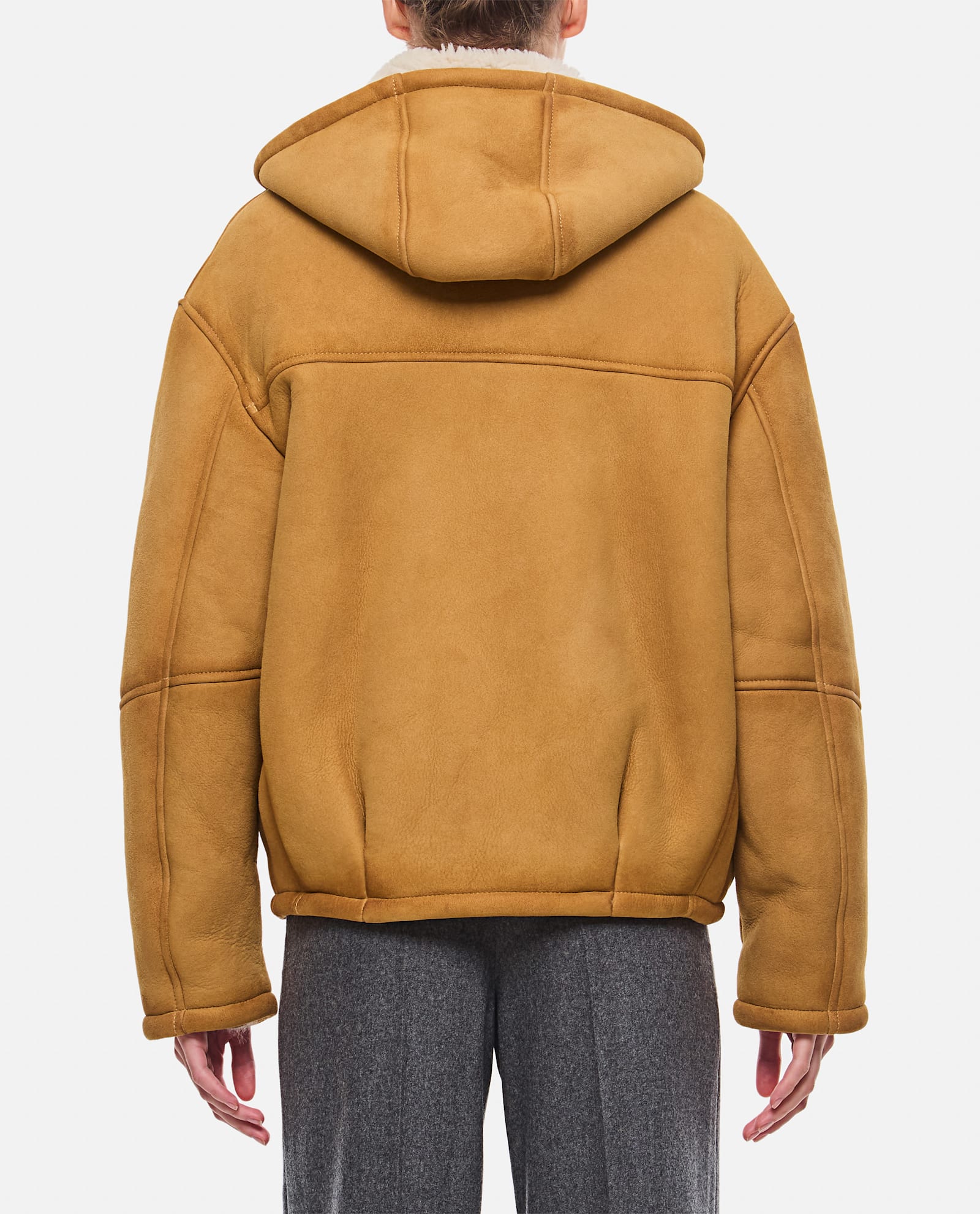 Shop Halfboy Shearling Zipped Hoodie In Brown