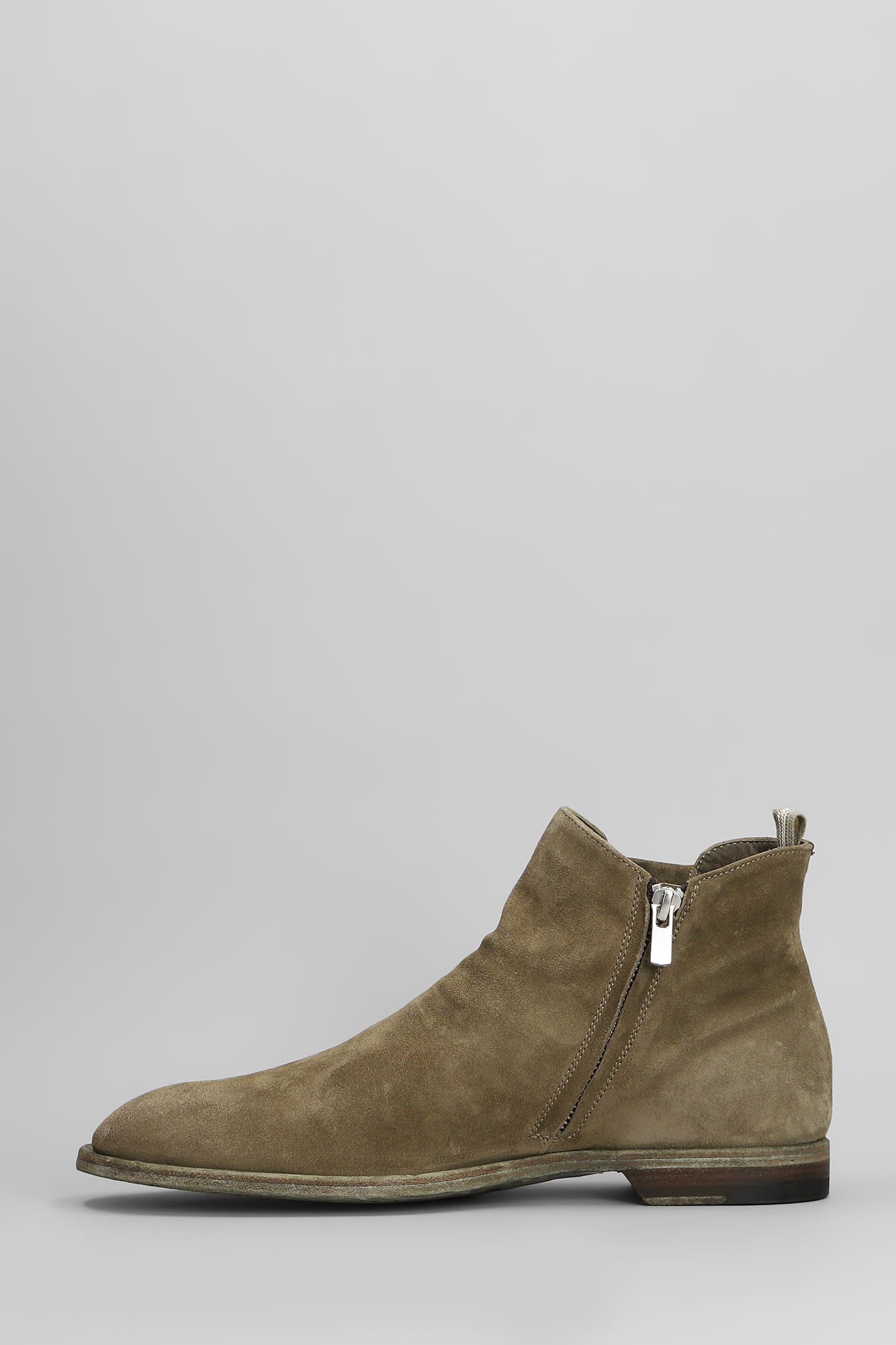 Officine Creative Sound 004 Ankle Boots In Beige Suede