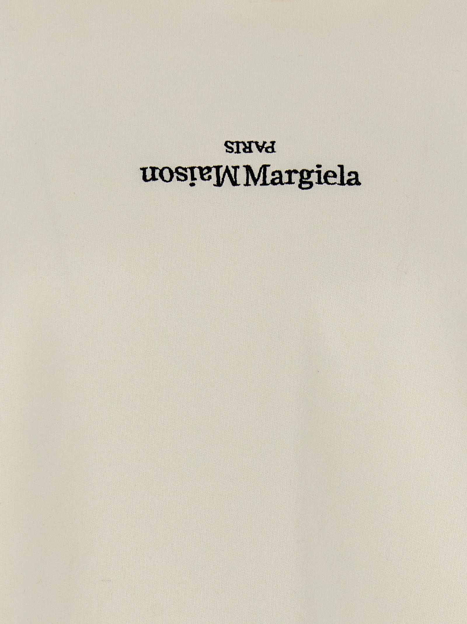 Shop Maison Margiela Logo Hoodie In White