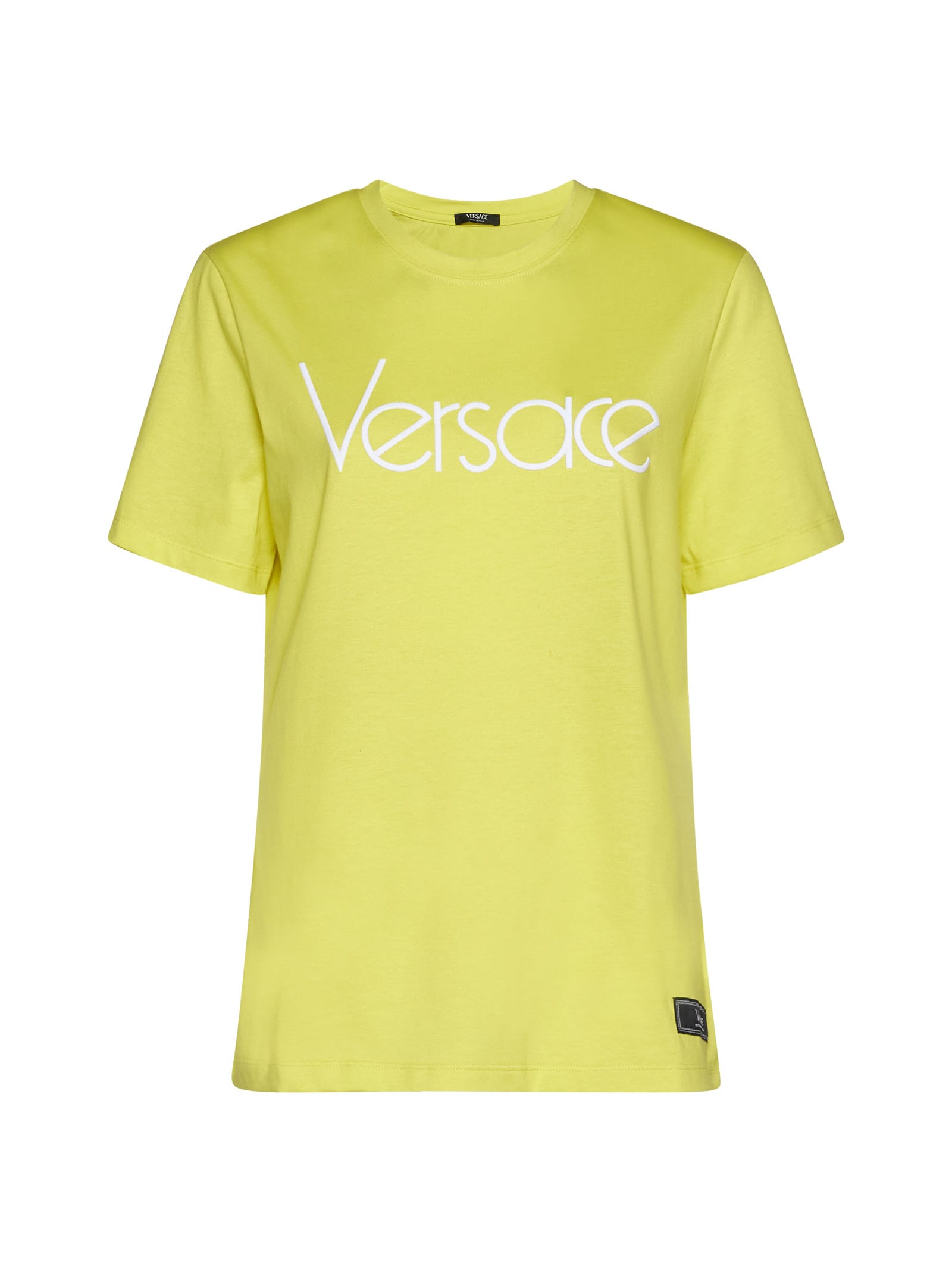 Shop Versace T-shirt In Yellow White