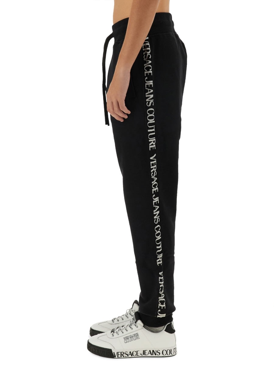 Shop Versace Jeans Couture Jogging Pants With Logo In Black