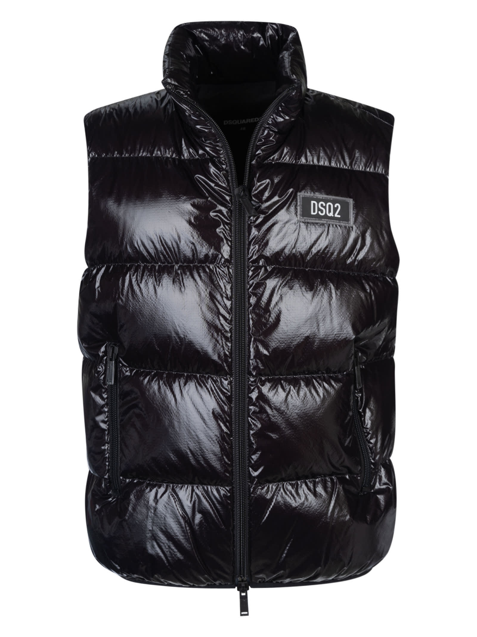 Shop Dsquared2 Logo Patch Puffer Gilet In C